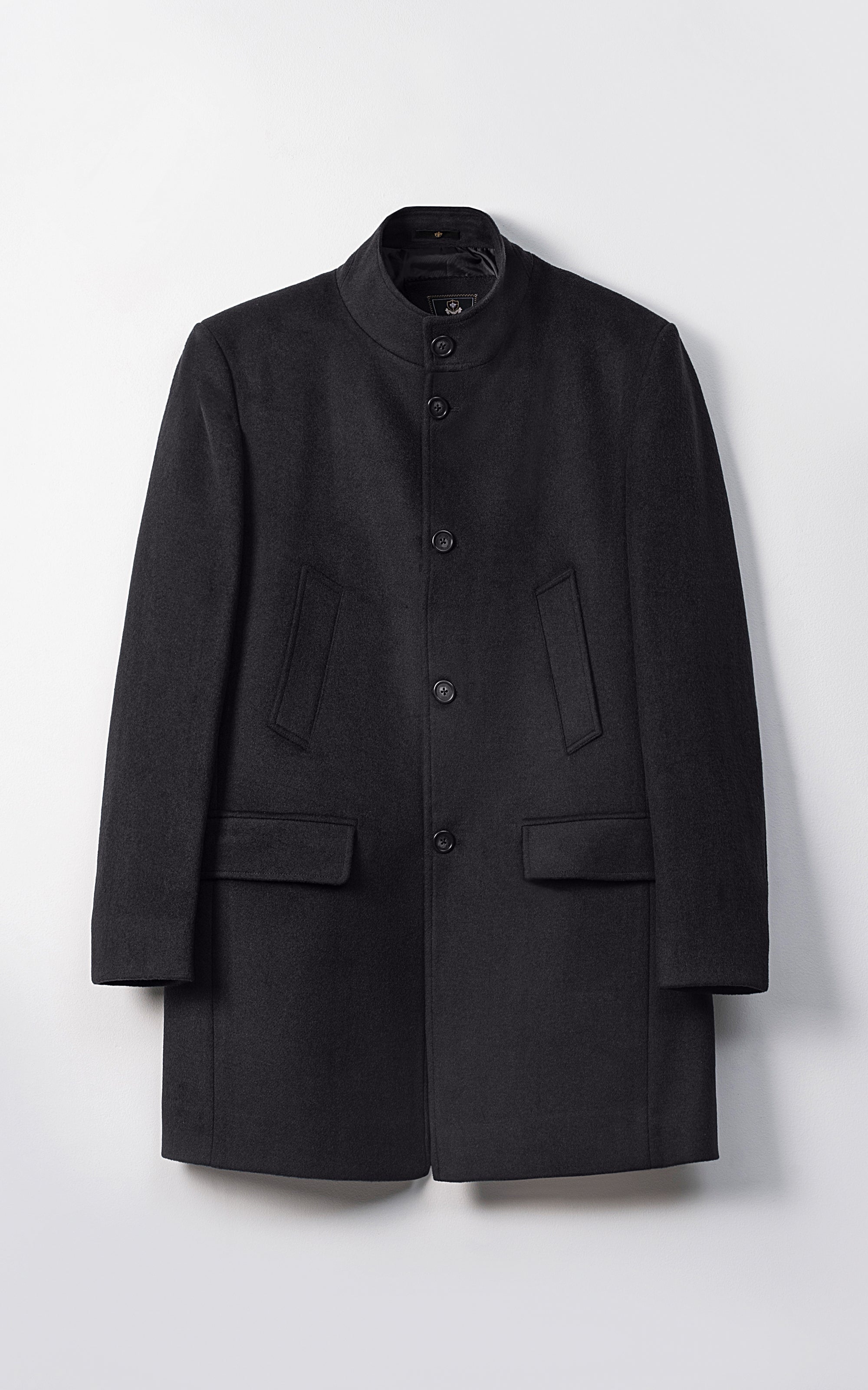 Long black wool coat mens hotsell