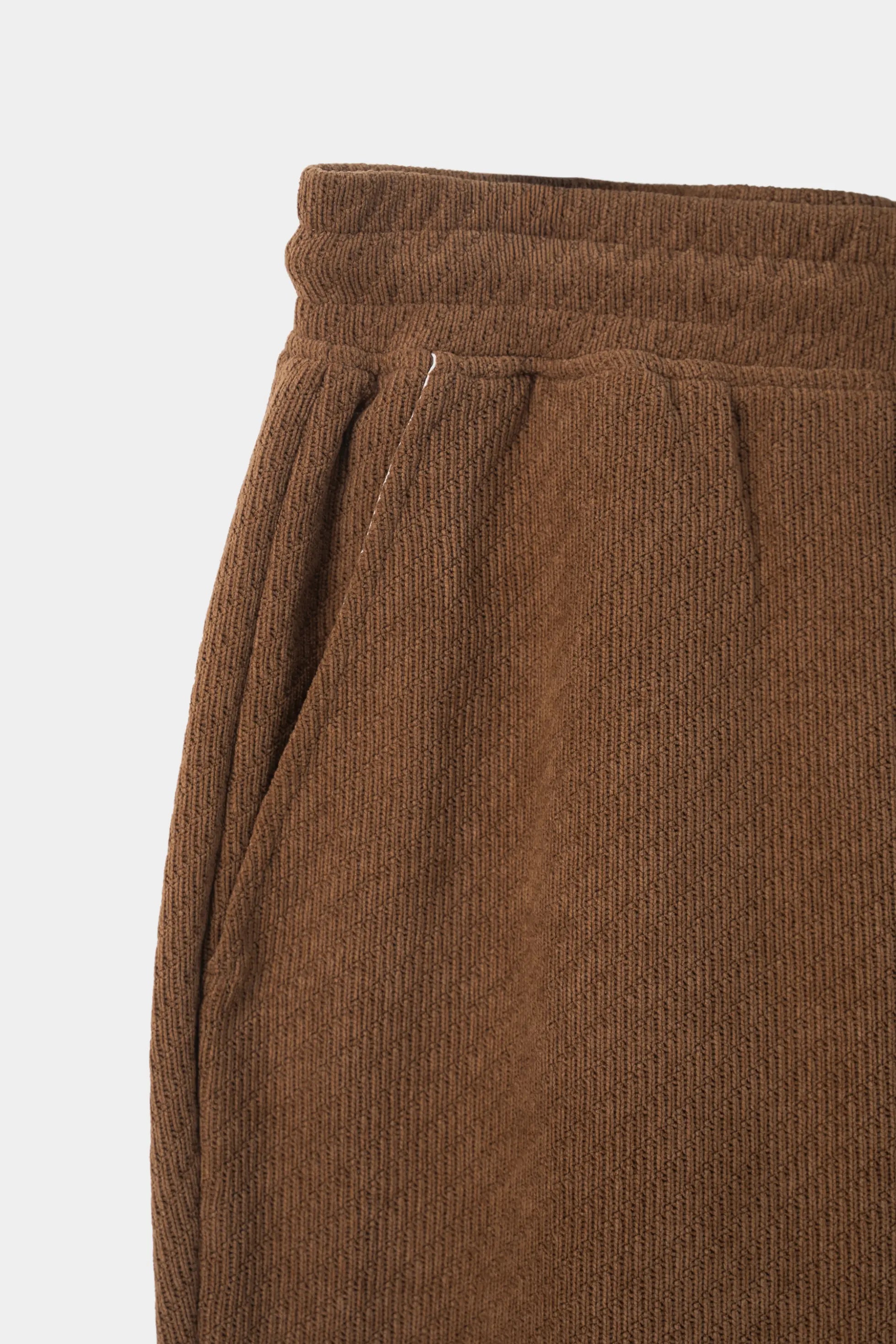 JACQUARD KNIT CASUAL TROSUER BROWN