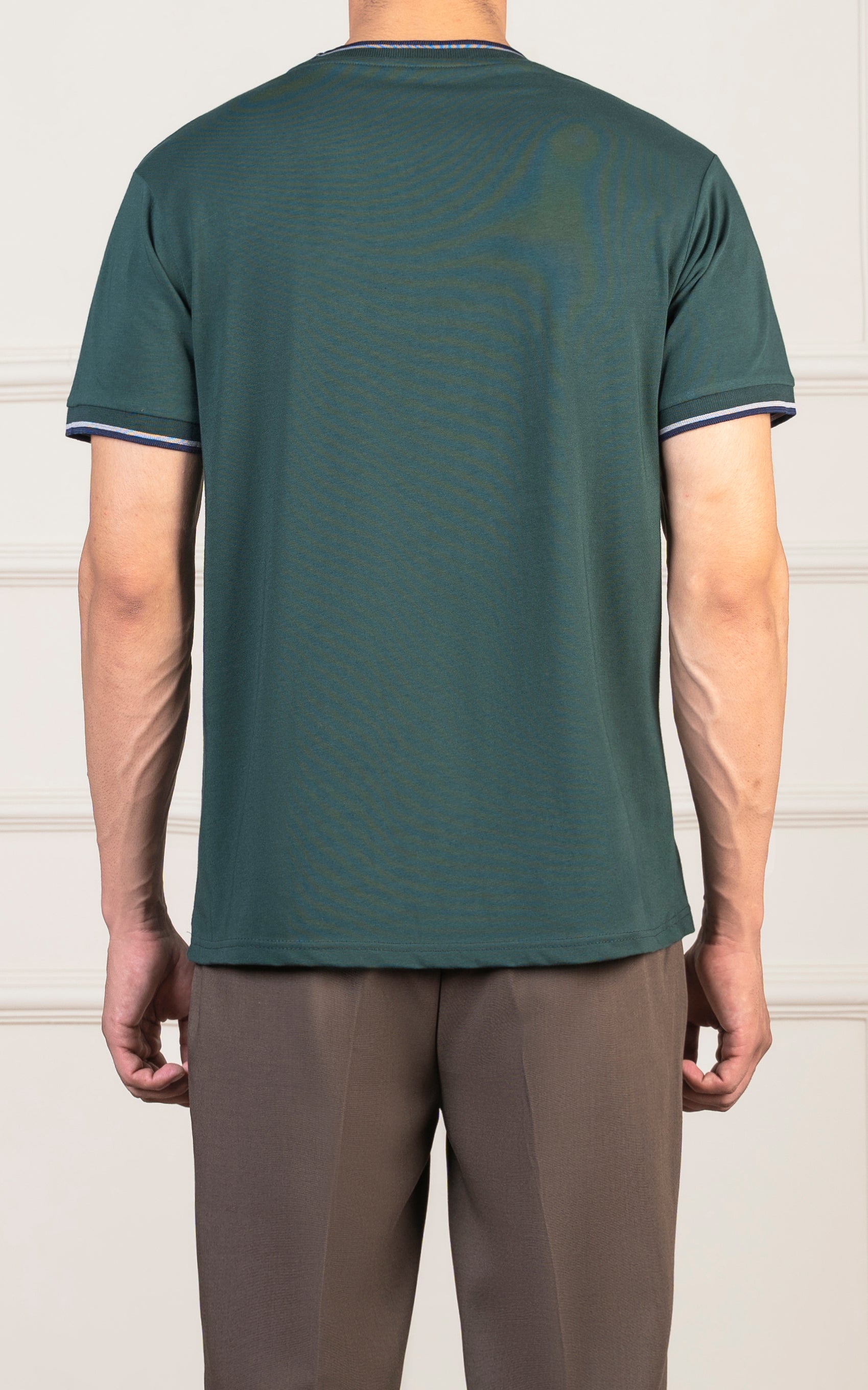 REGULAR FIT TIPPING  T-SHIRT GREEN