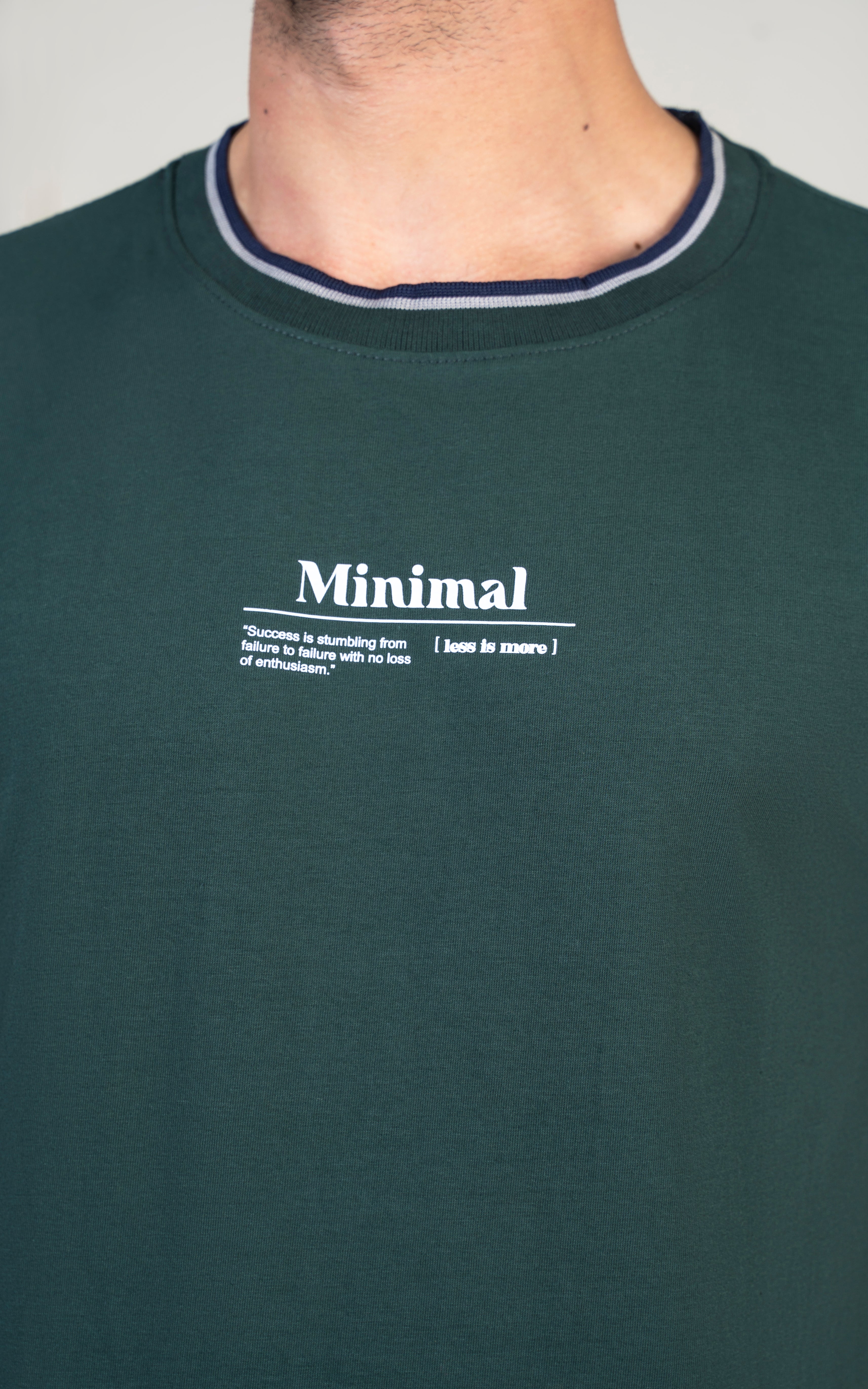 REGULAR FIT TIPPING  T-SHIRT GREEN