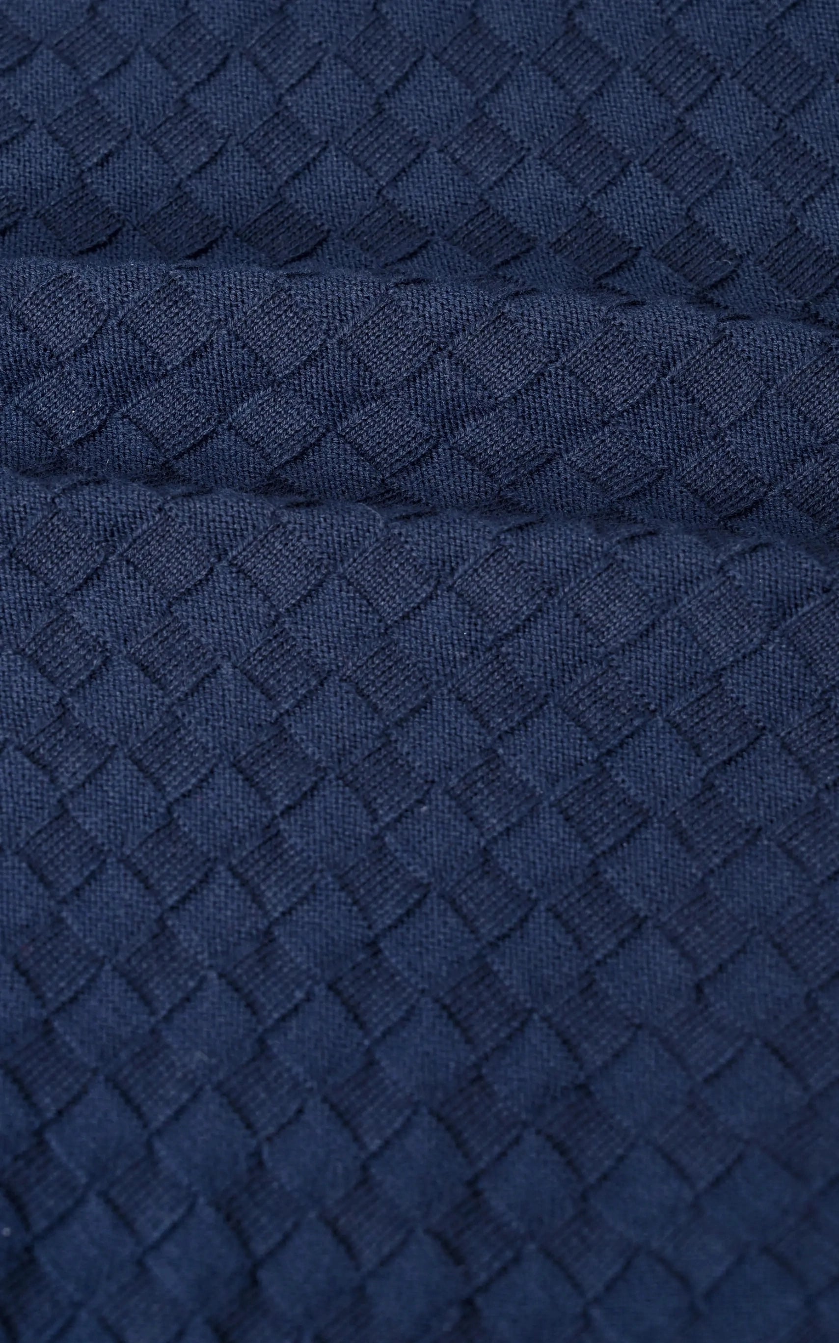 SWEATER KNIT SELF TEXTURED POLO NAVY