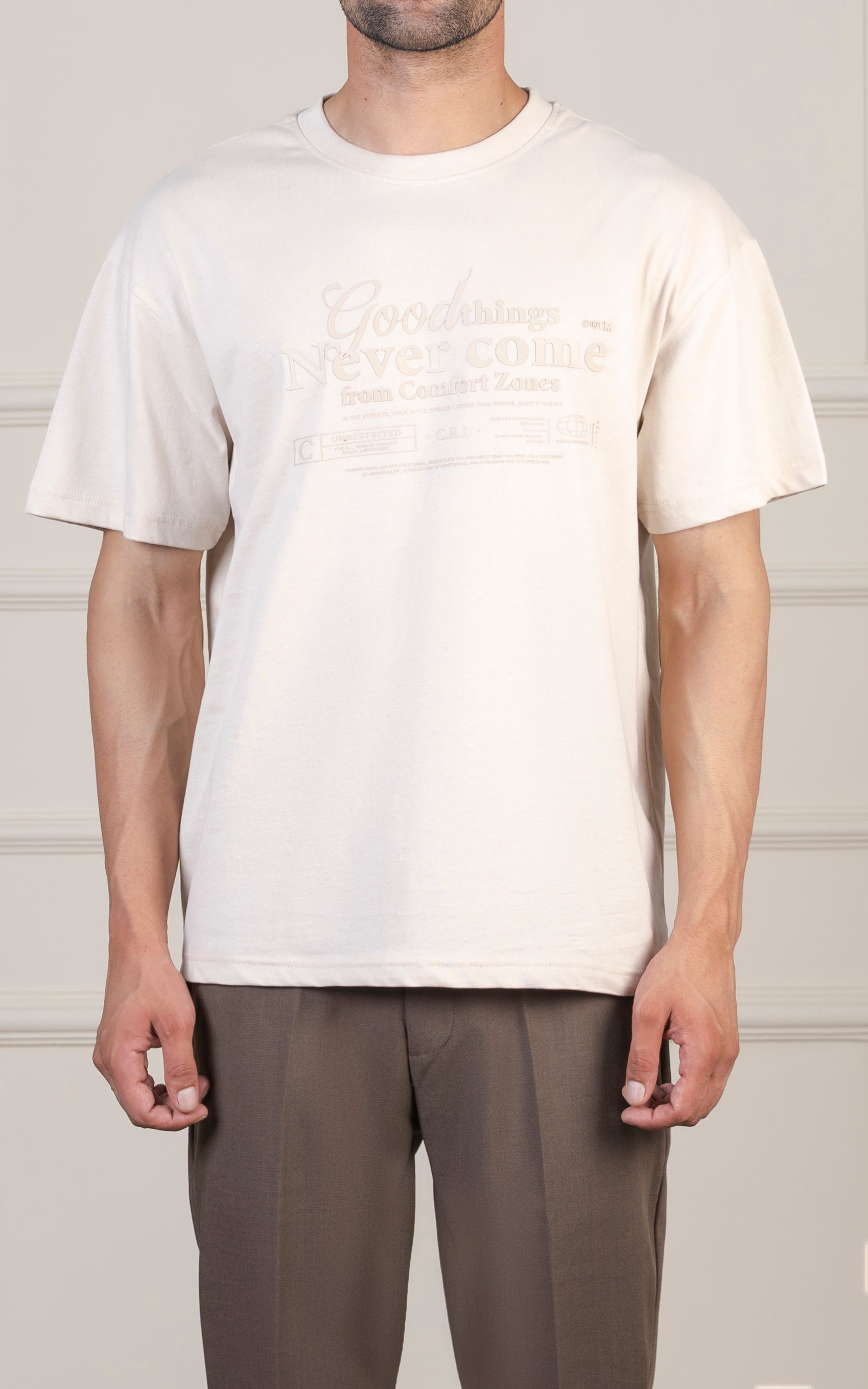 OVERSIZED GRAPHIC T-SHIRT BEIGE