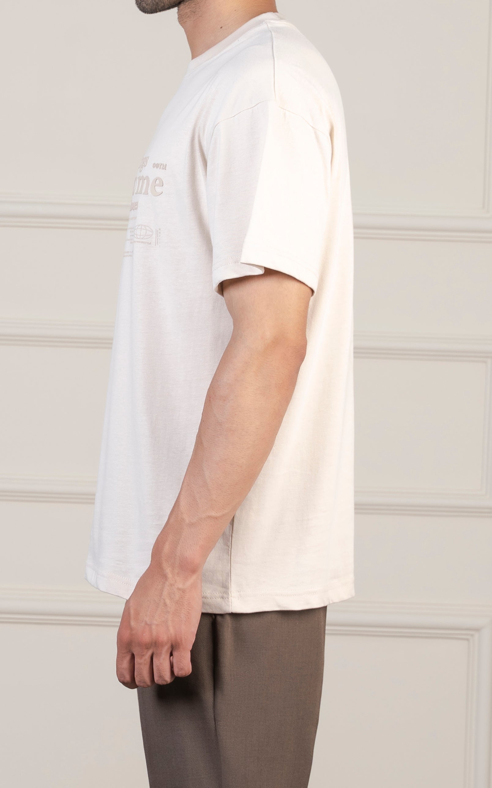 OVERSIZED GRAPHIC T-SHIRT BEIGE