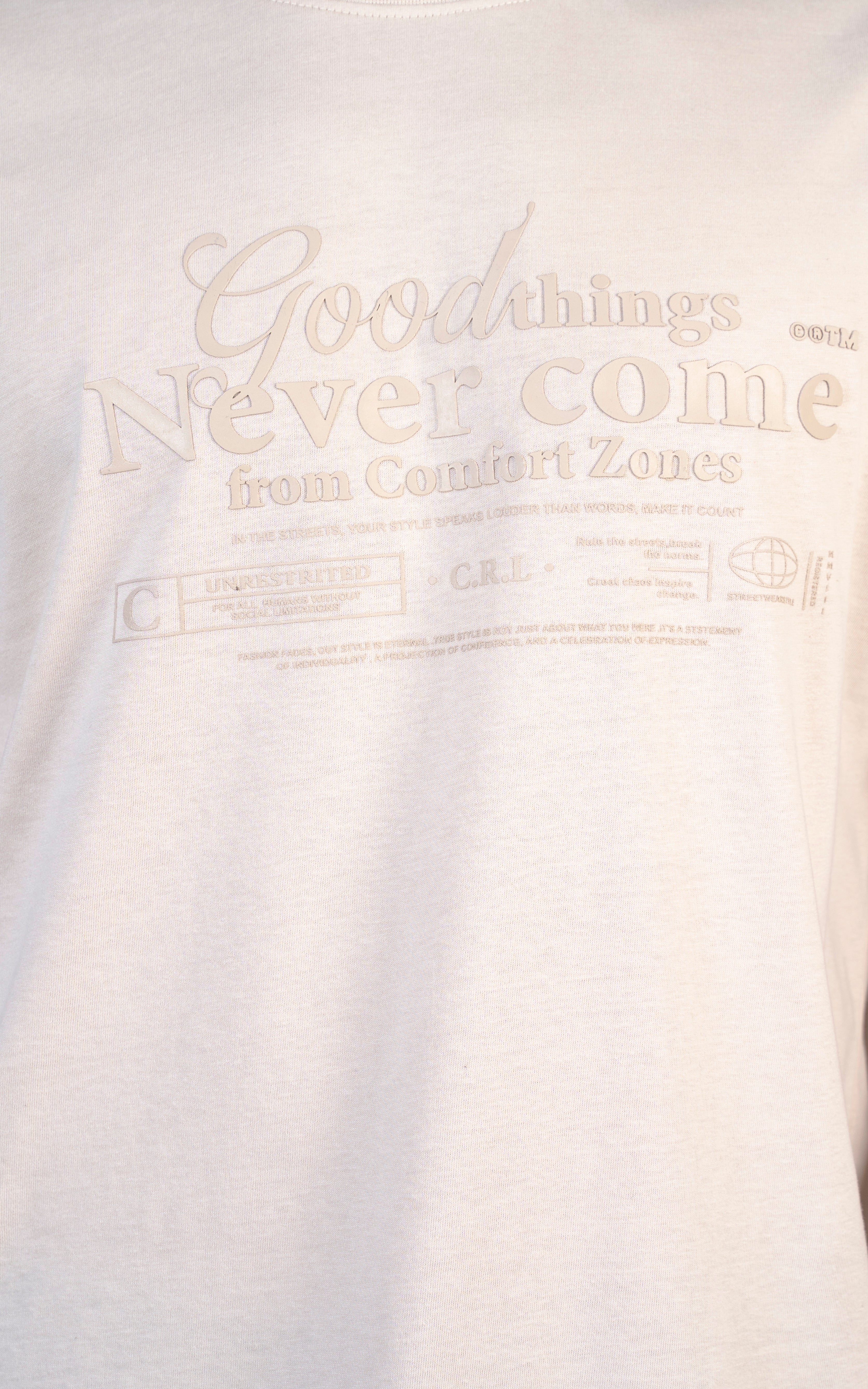 OVERSIZED GRAPHIC T-SHIRT BEIGE