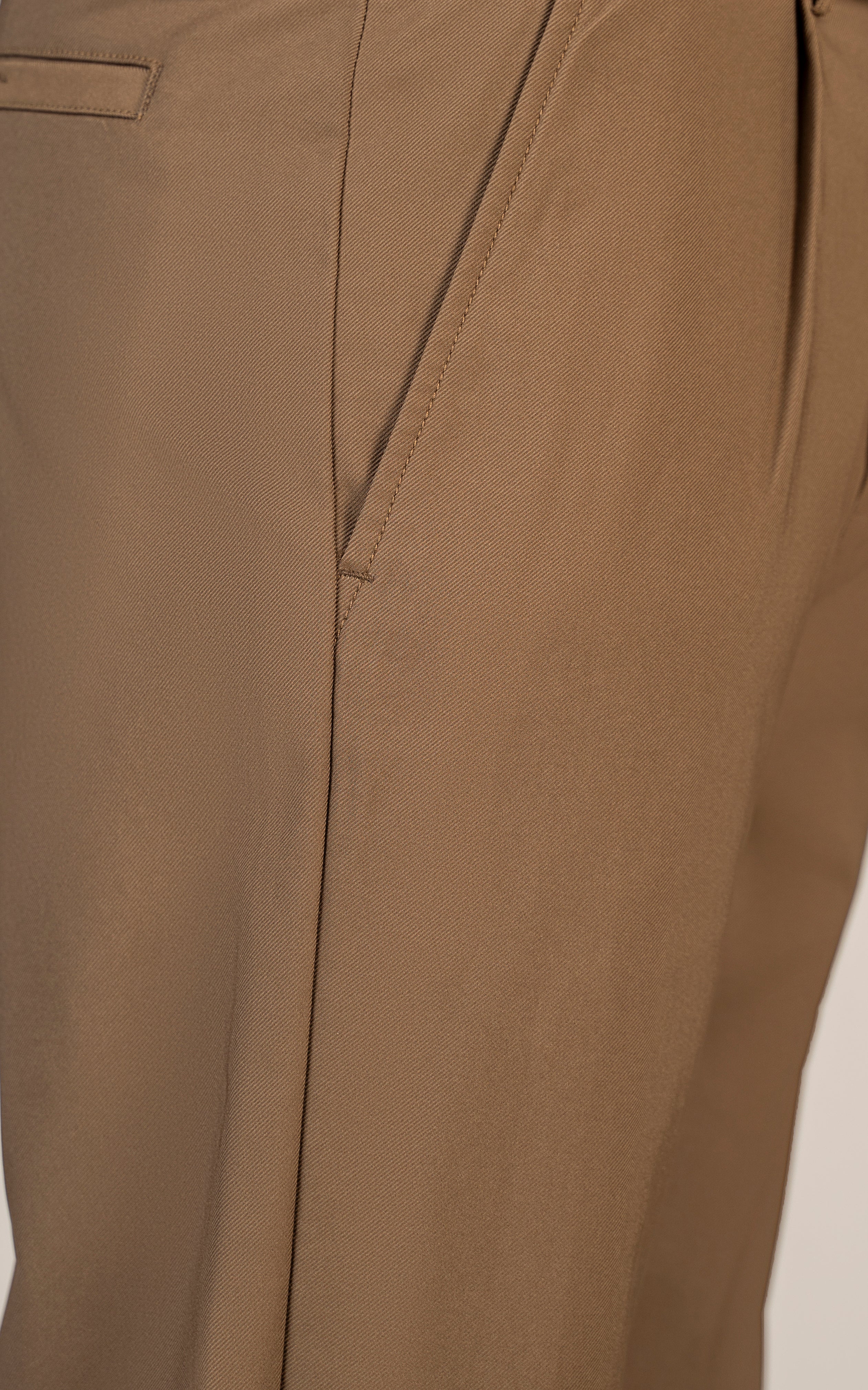 TWILL REGULAR TAPERED FIT PANT CAMEL