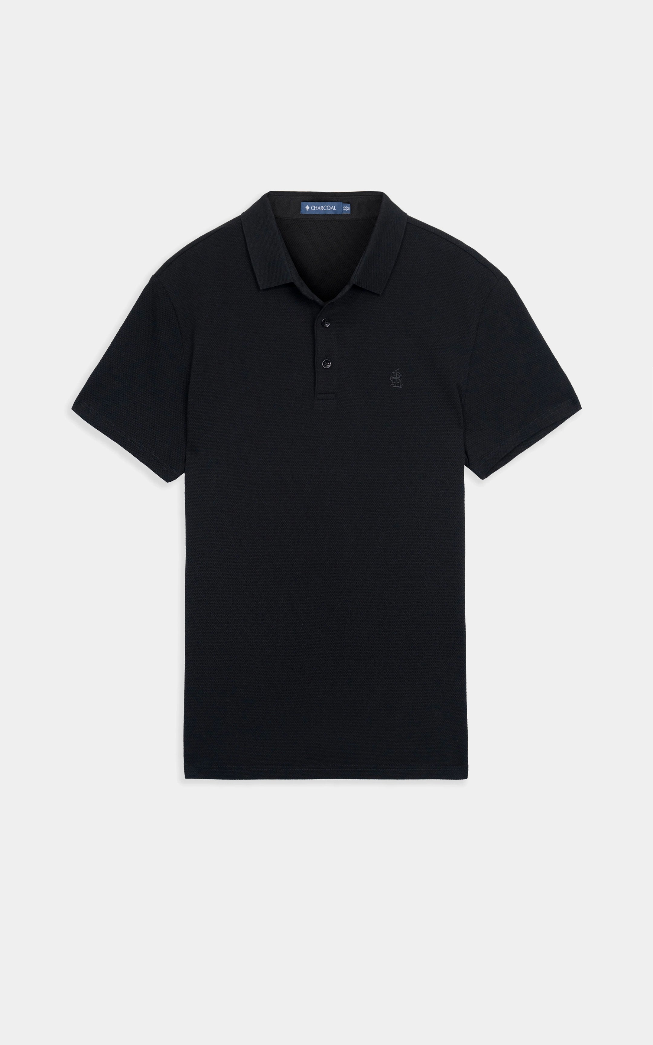 SMART FIT CLASSIC PREMIUM STRIPED POLO SHIRT BLACK