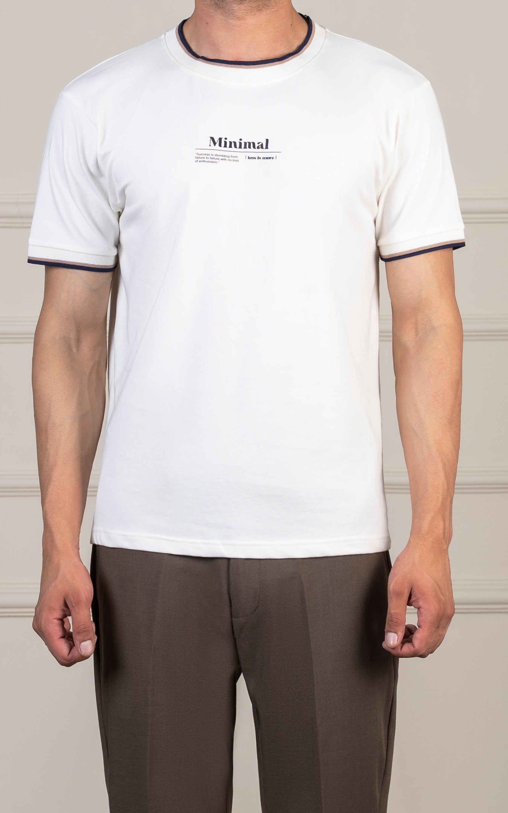 REGULAR FIT TIPPING  T-SHIRT WHITE
