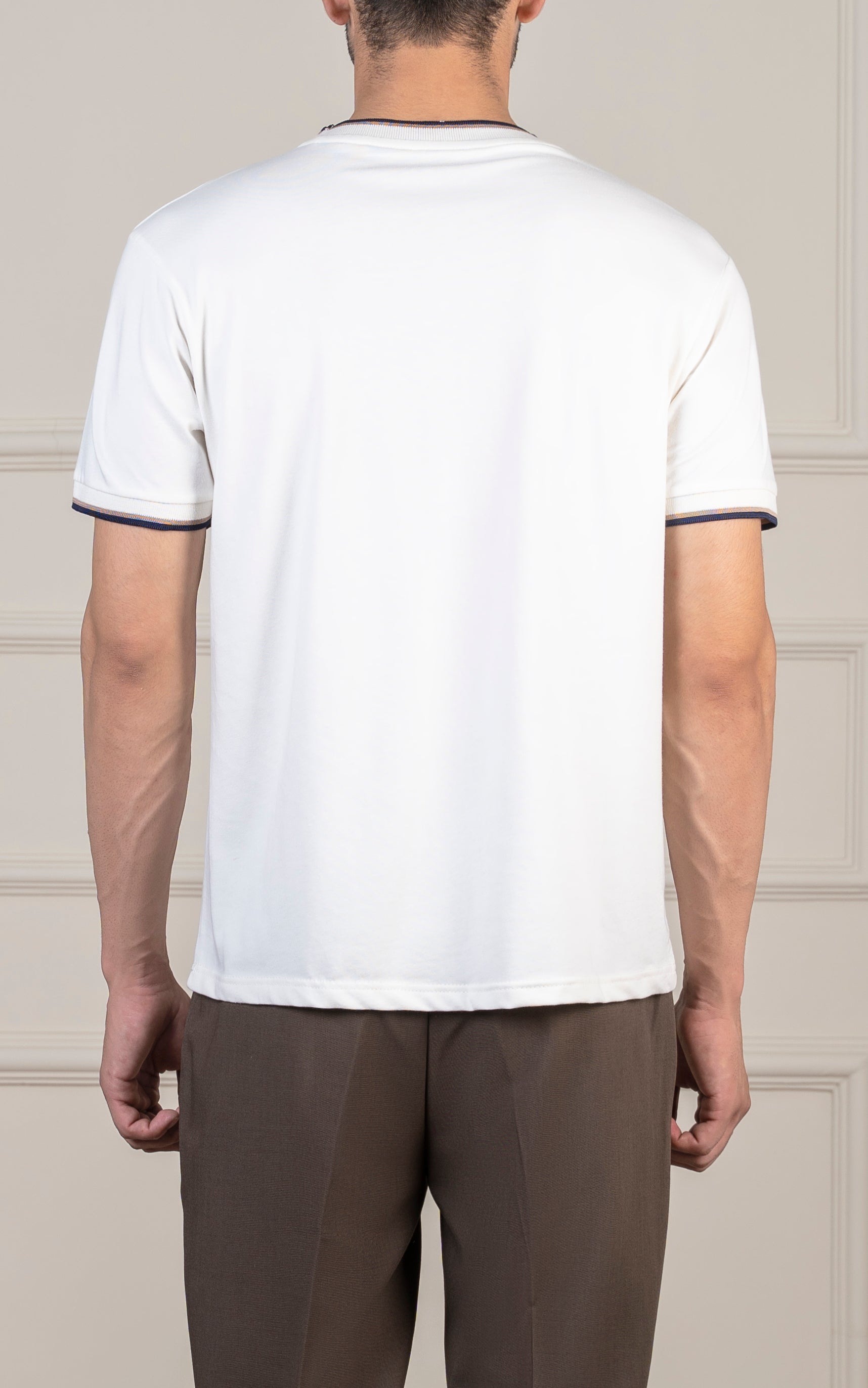 REGULAR FIT TIPPING  T-SHIRT WHITE