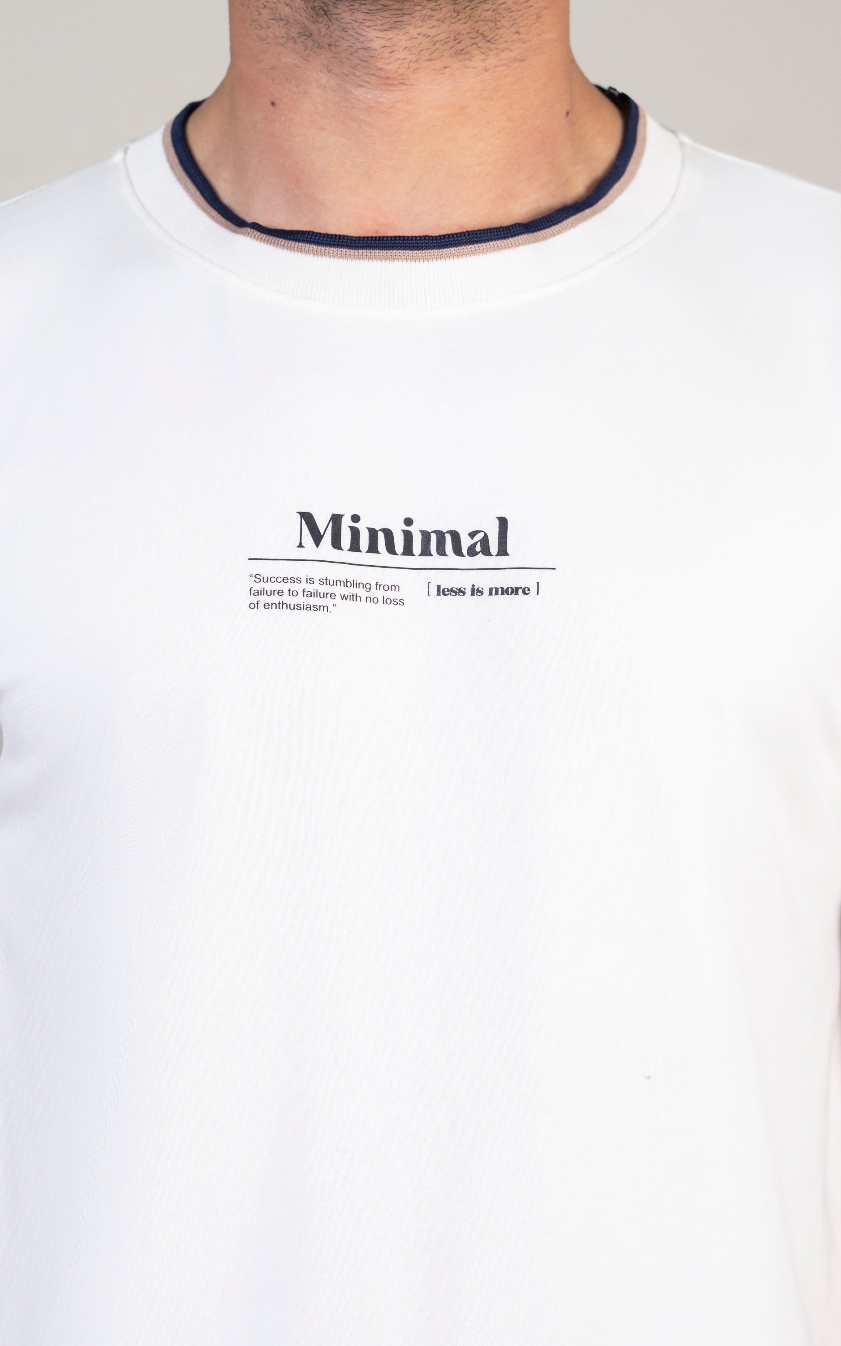 REGULAR FIT TIPPING  T-SHIRT WHITE