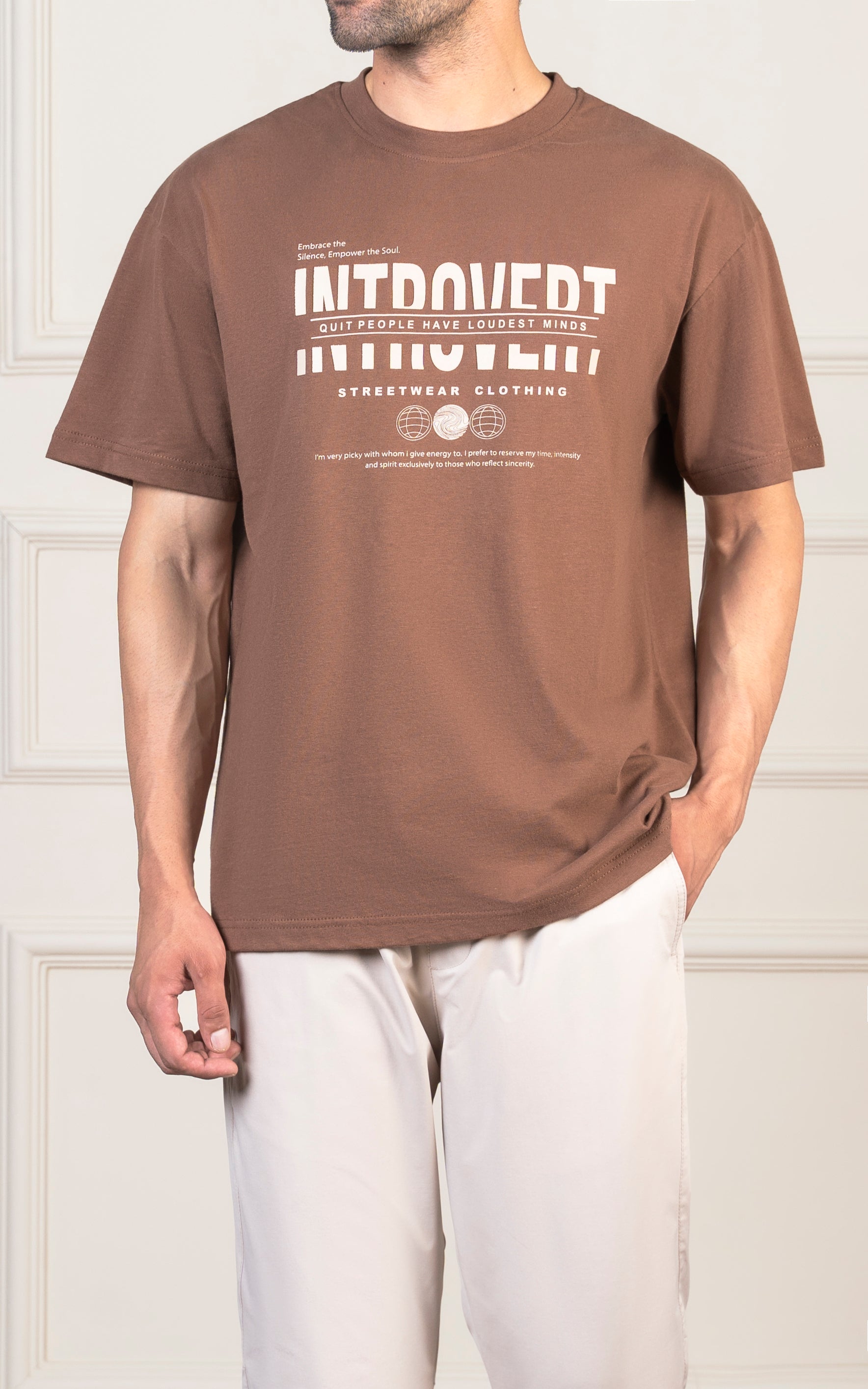 Shop Oversized Graphic T-shirt Brown for Men Online