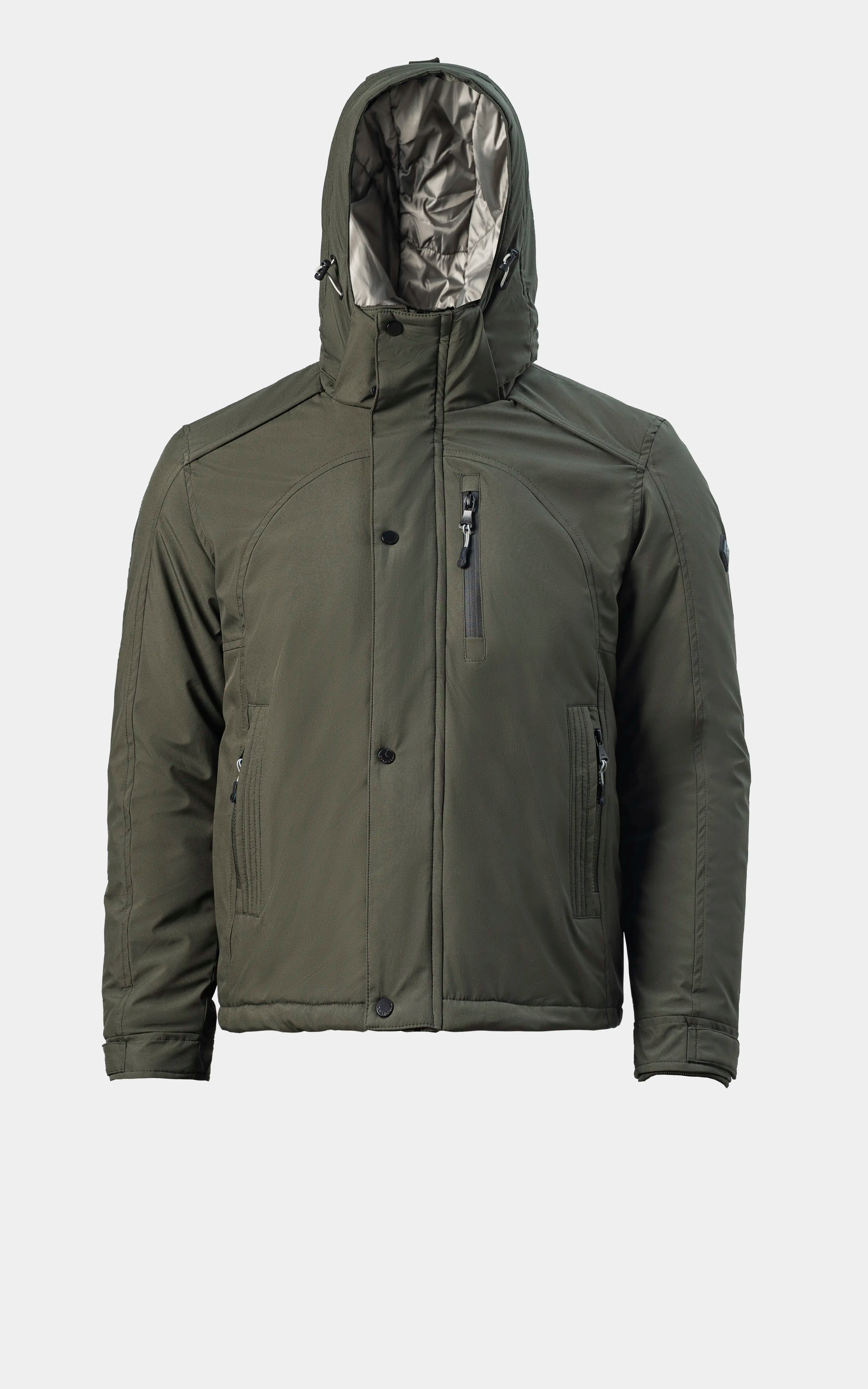 REGULAR FIT FULLSLEEVE PUFFER JACKET OLIVE