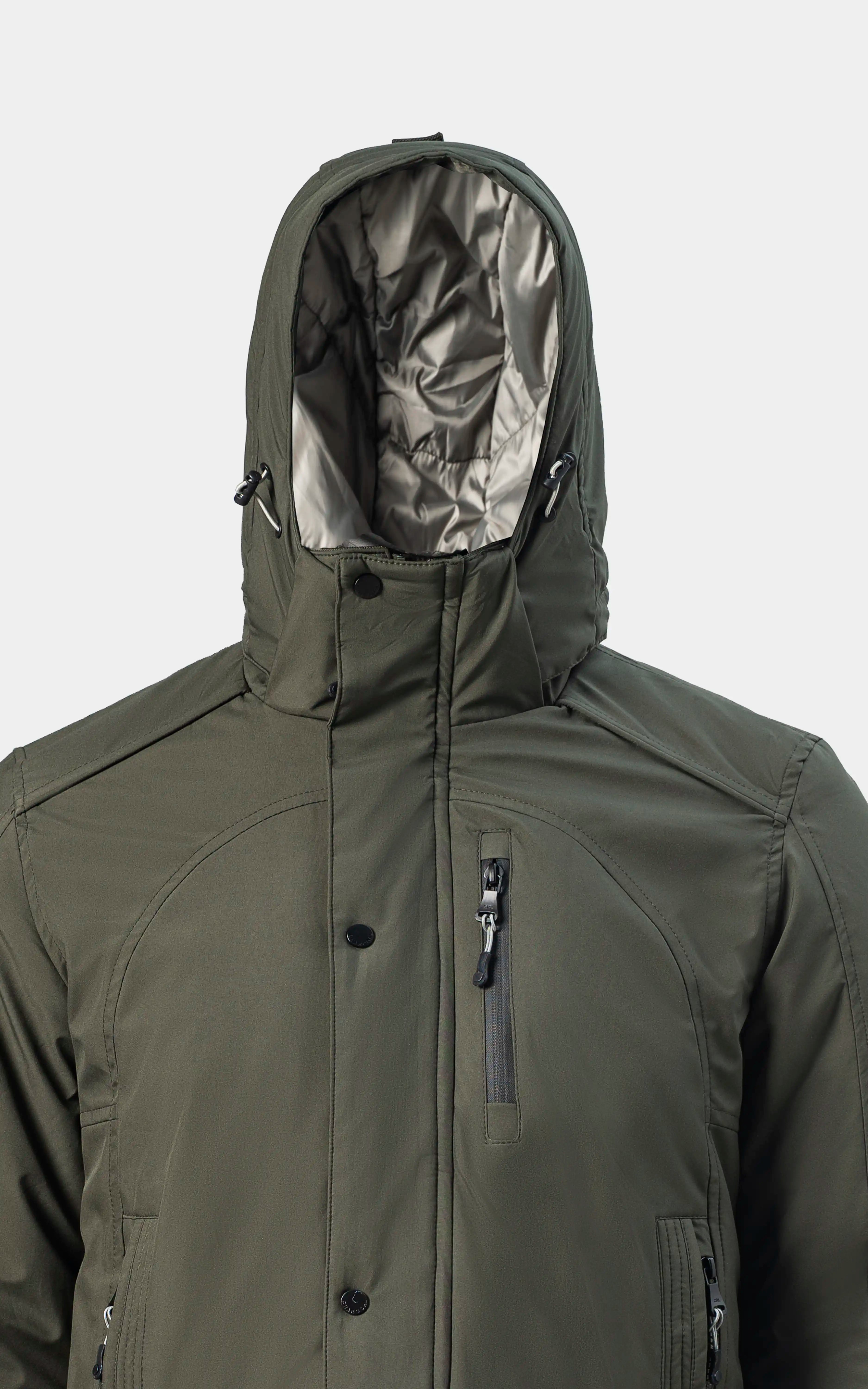 REGULAR FIT FULLSLEEVE PUFFER JACKET OLIVE