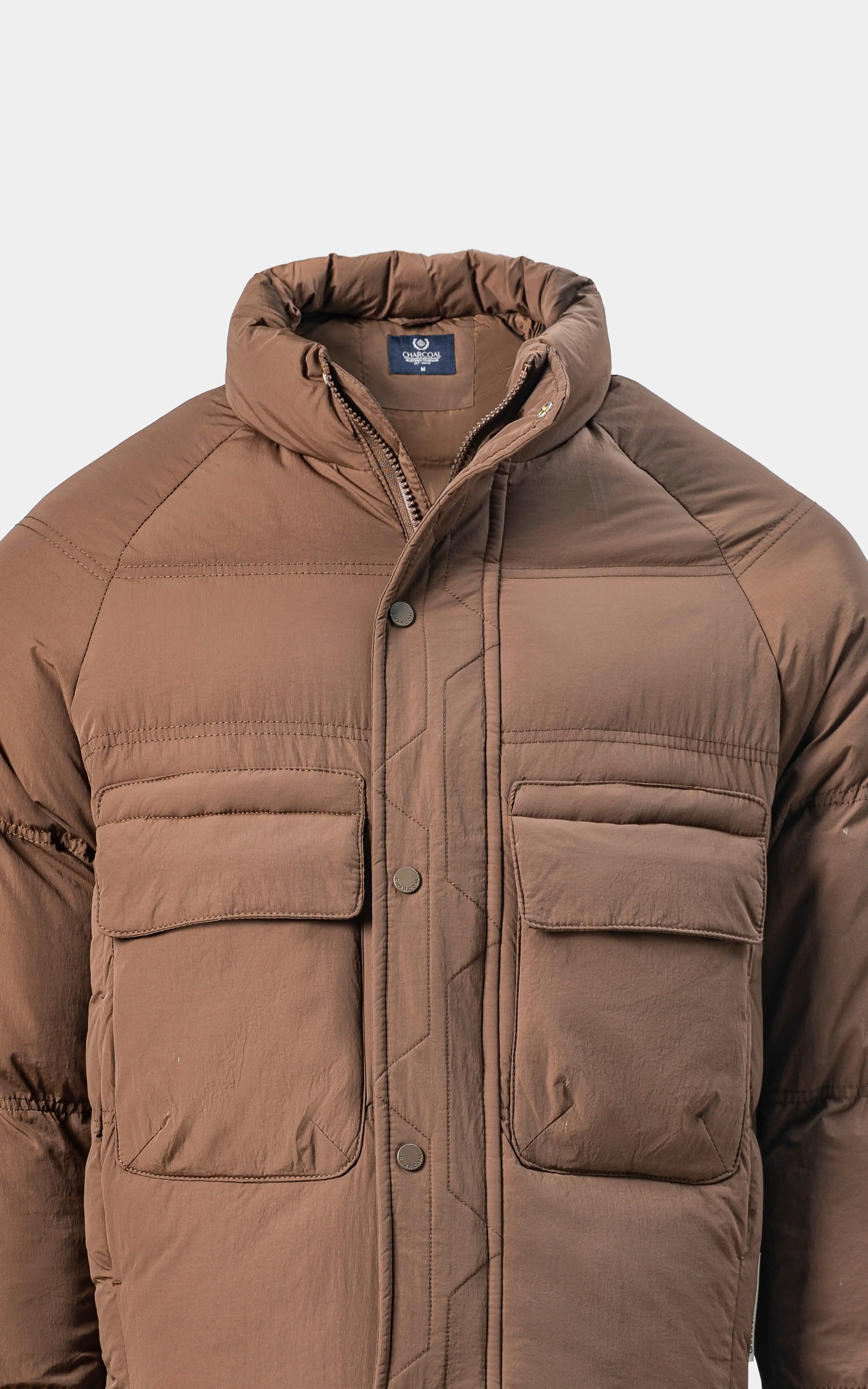 SMART FIT FULLSLEEVE PUFFER JACKET BROWN