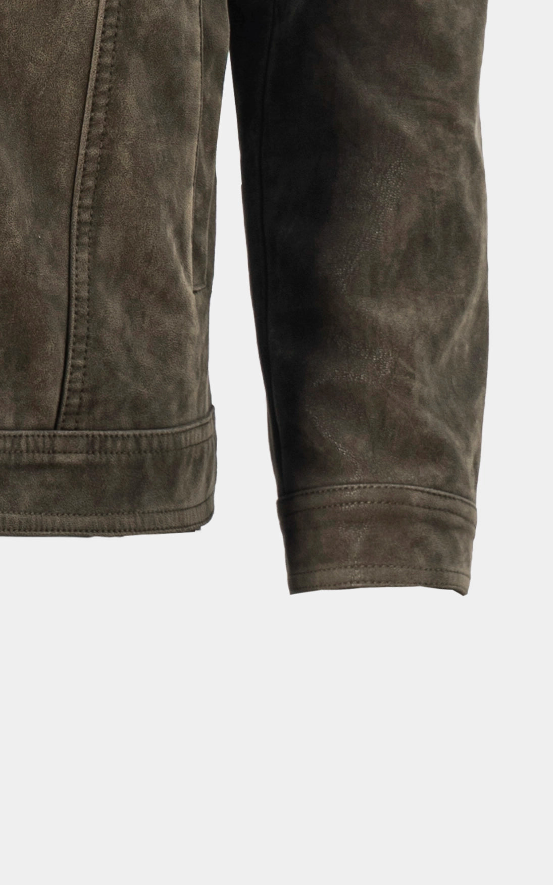 PU Leather Jacket Dark Olive