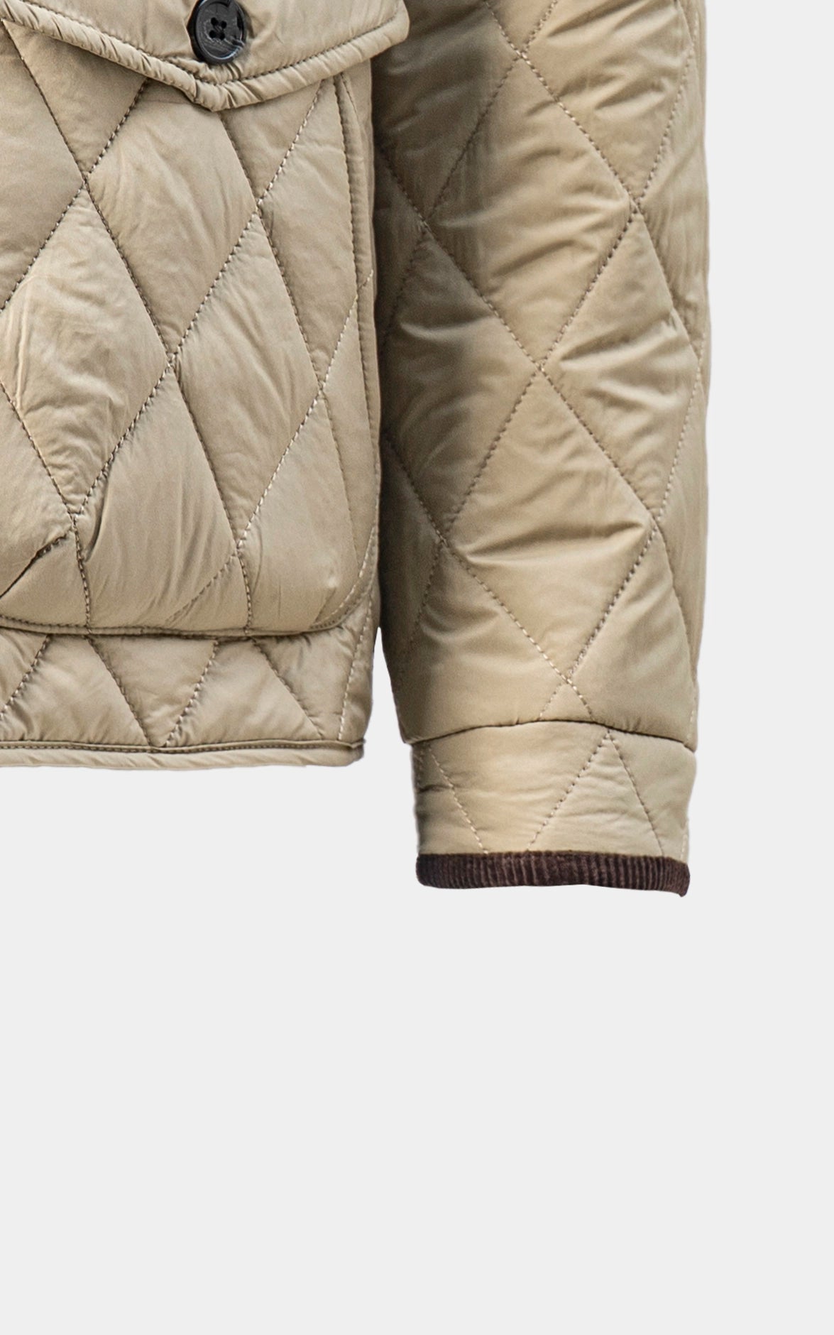 REGULAR FIT FULLSLEEVE QUILTED JACKET LIGTH KHAKI