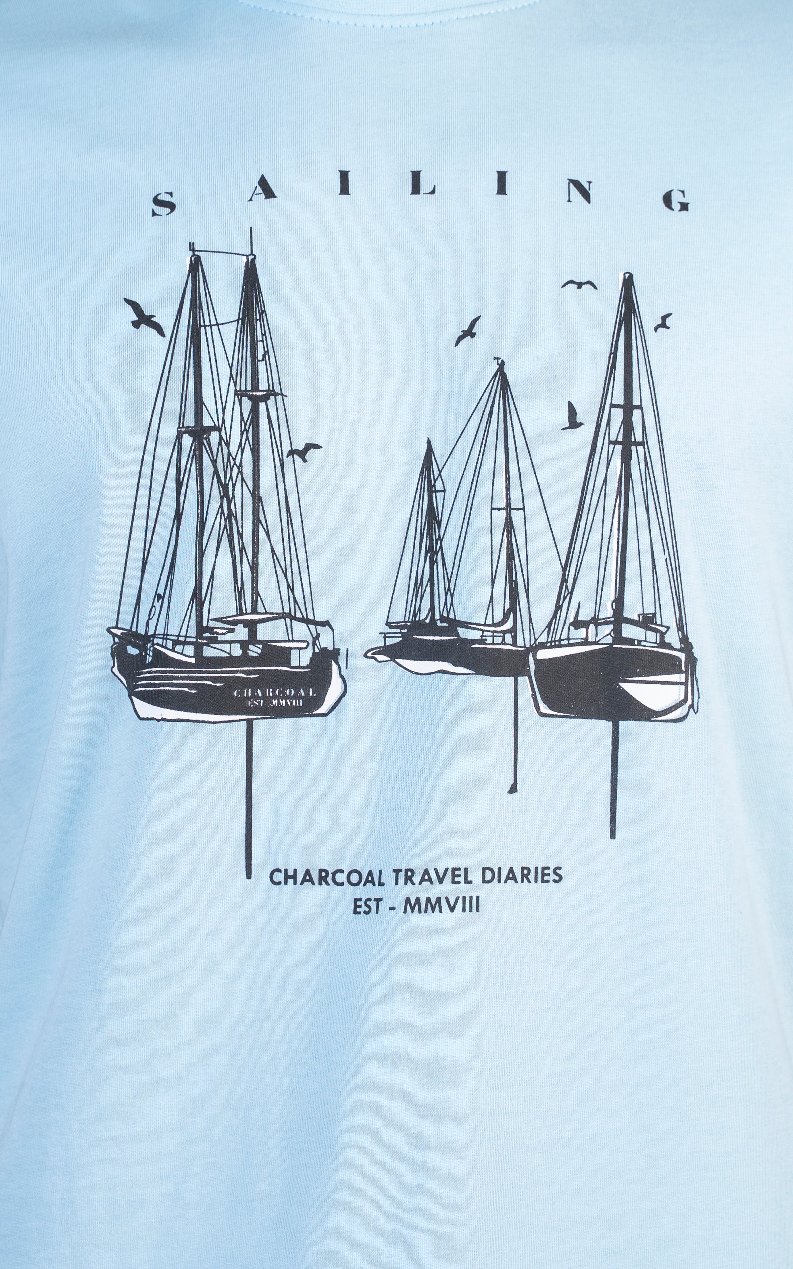 REGULAR FIT GRAPHIC T-SHIRT SKY