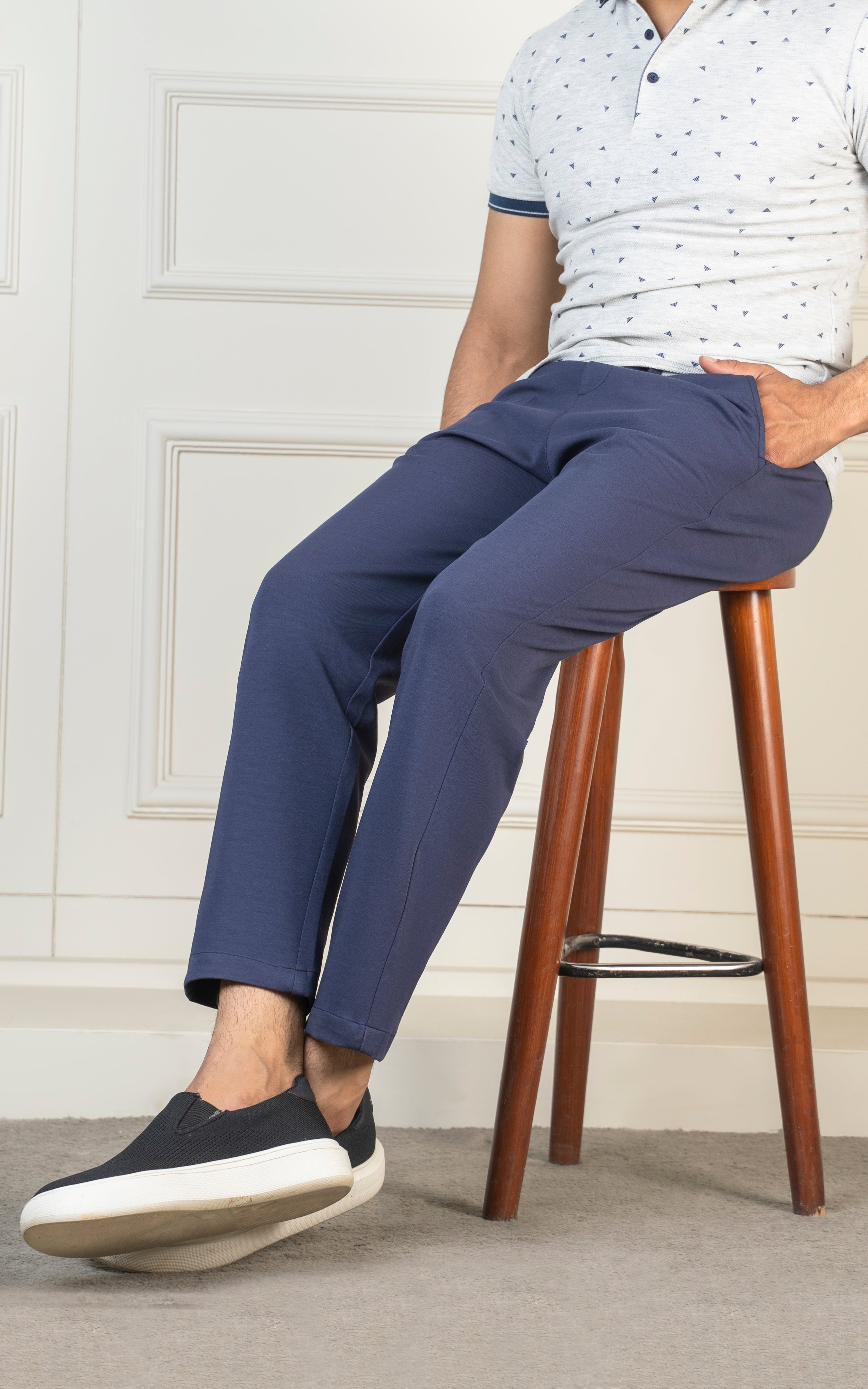 SMART FIT CASUAL TROUSER NAVY