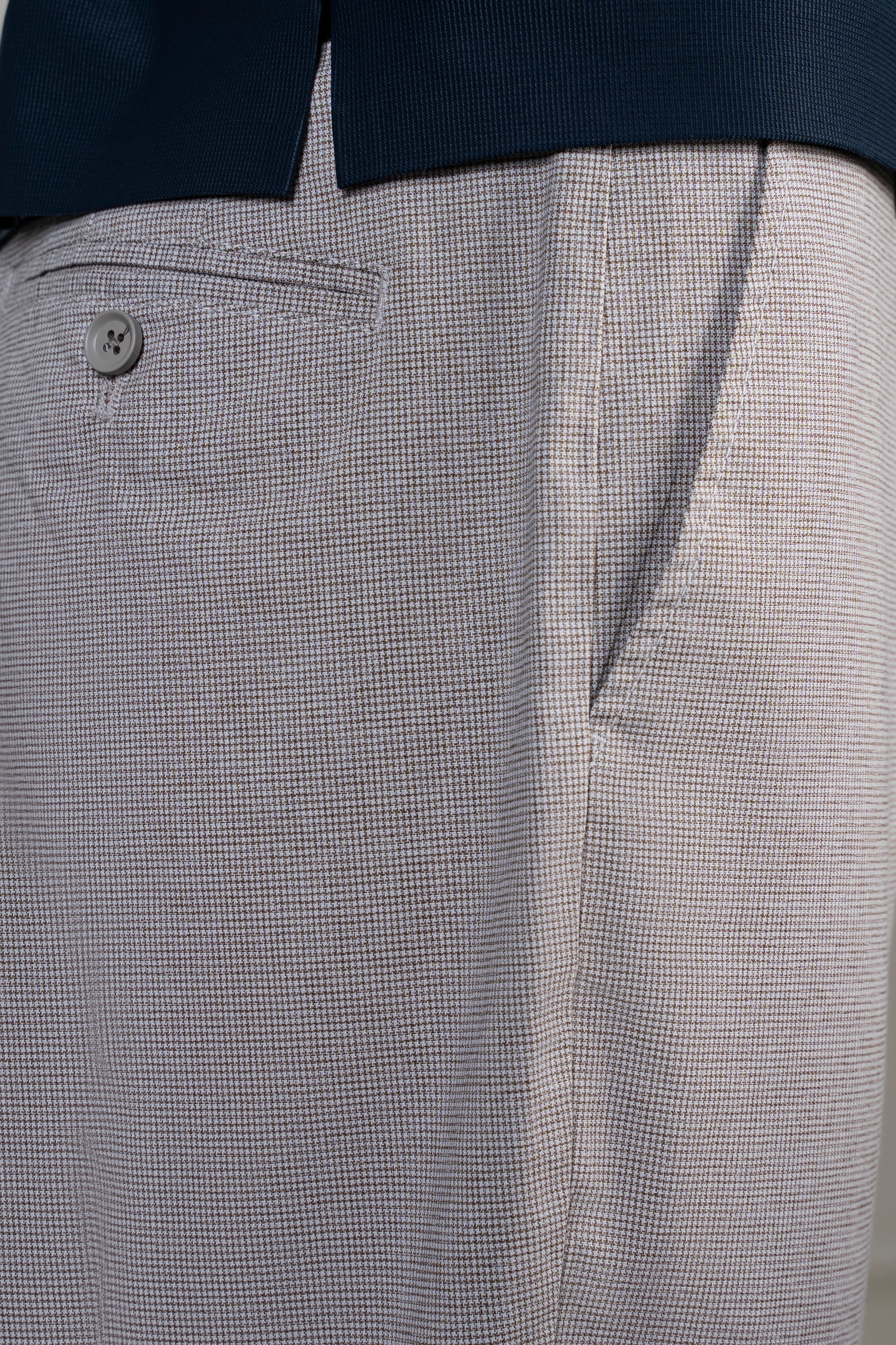 HOUNDSTOOTH SMART FIT PANT KHAKI