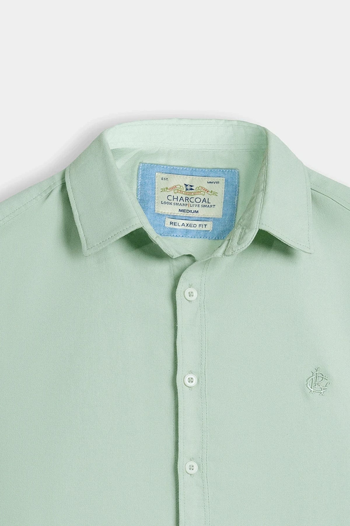 HIDDEN BUTTON DOWN CASUAL SHIRT LIGHT GREEN