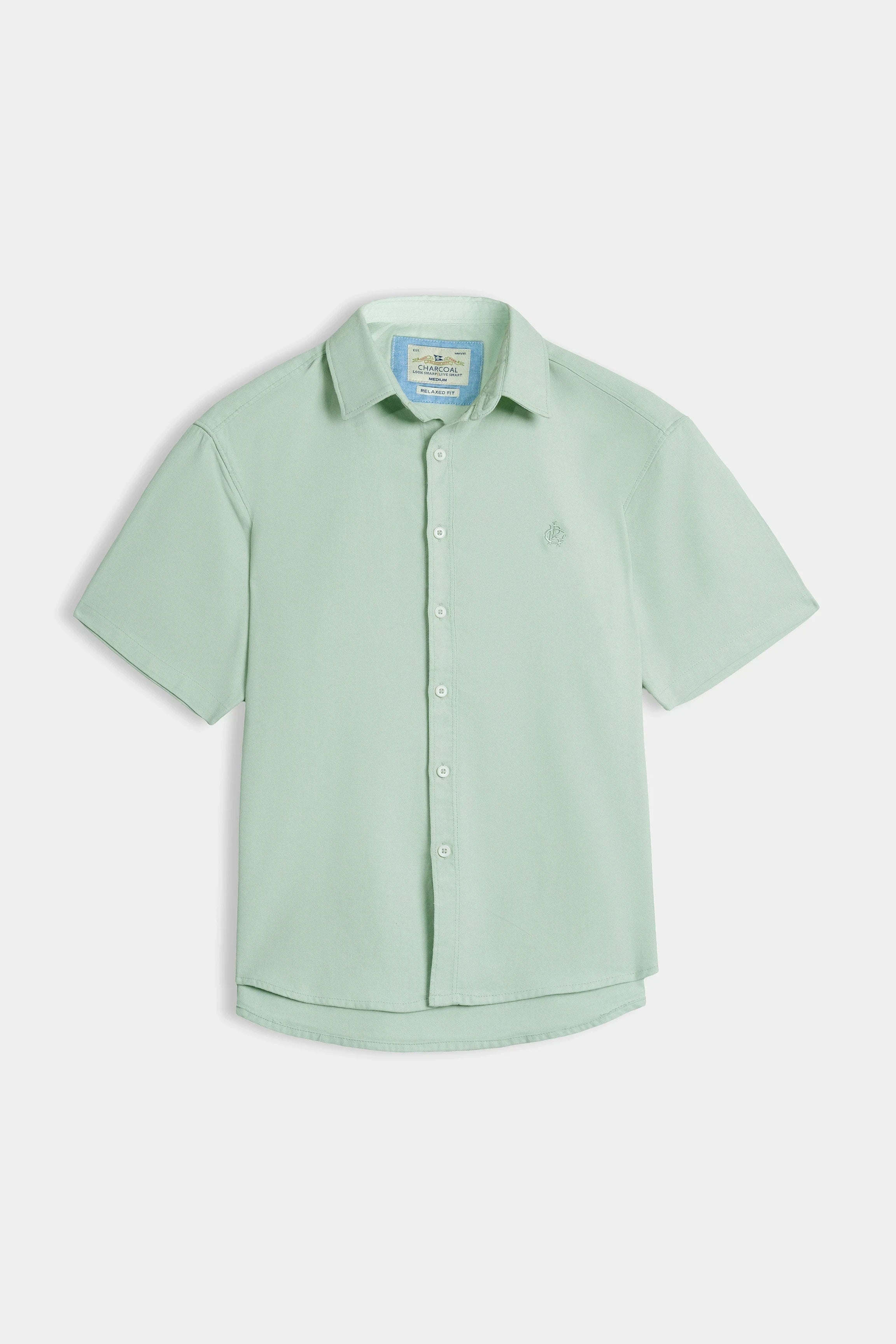 HIDDEN BUTTON DOWN CASUAL SHIRT LIGHT GREEN