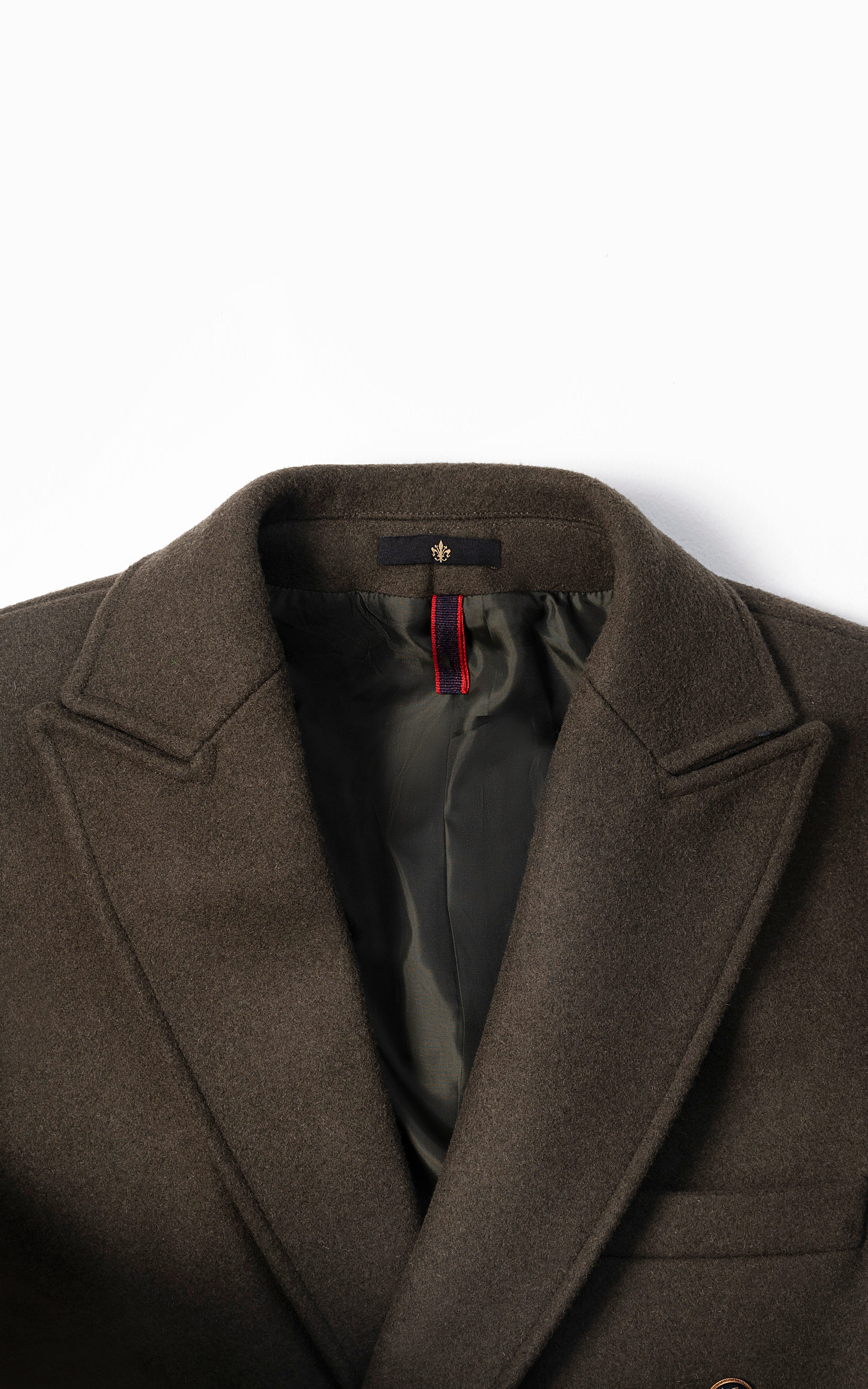 DOUBLE BREASTED LONG COAT LIGHT OLIVE