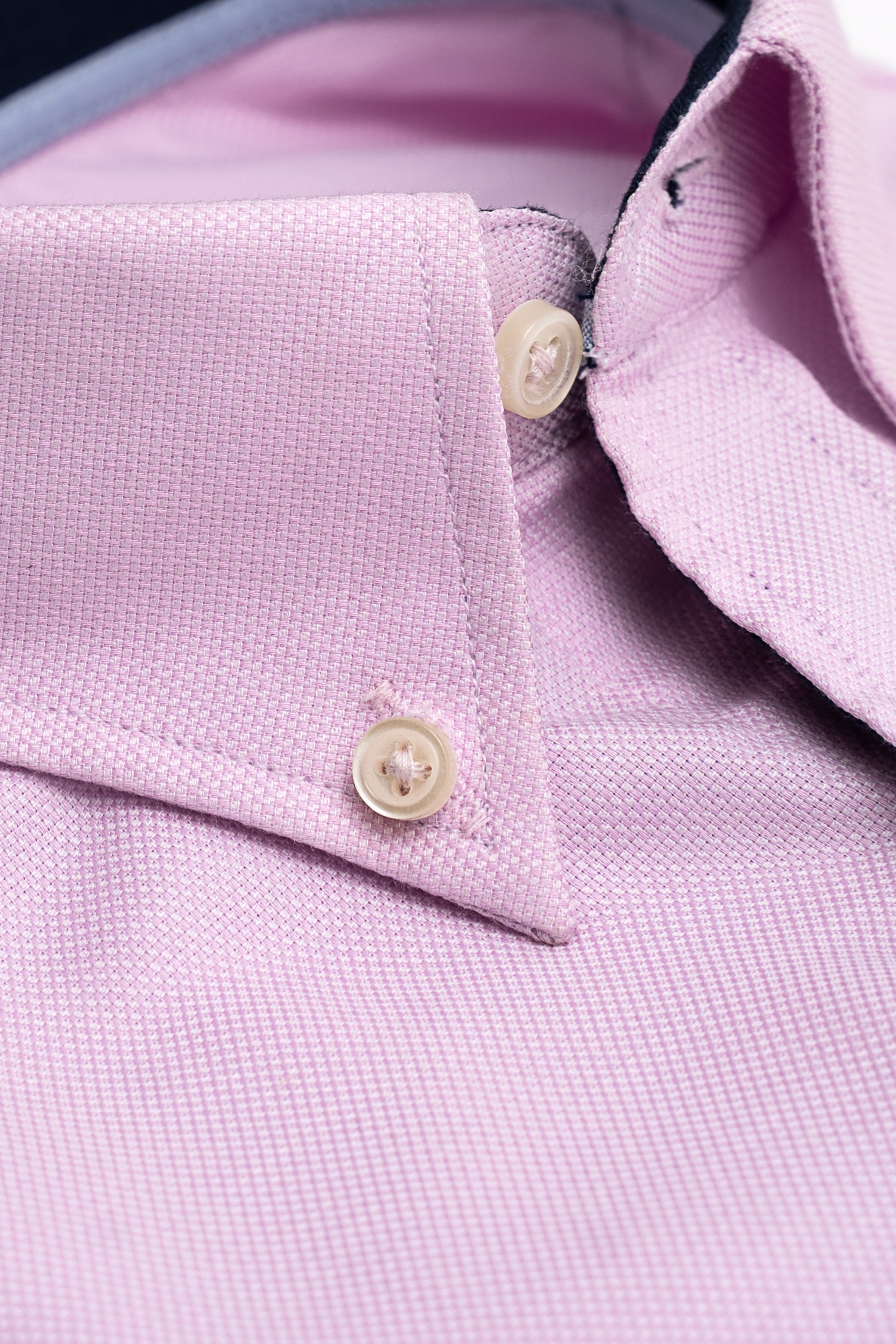 Pink limited edition dress shirt collar and cuff with cream buttons