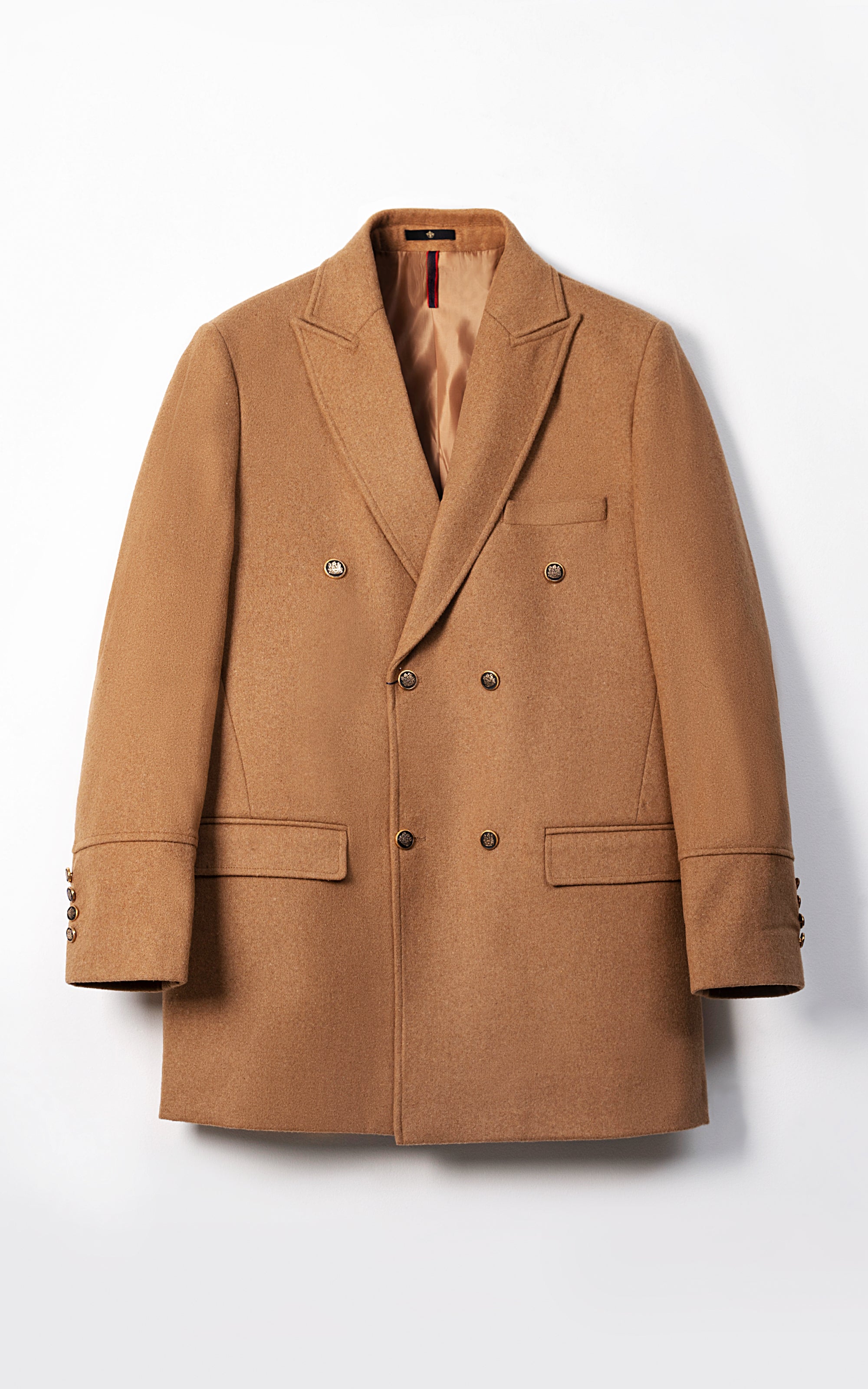 DOUBLE BREASTED LONG COAT MUSTARD