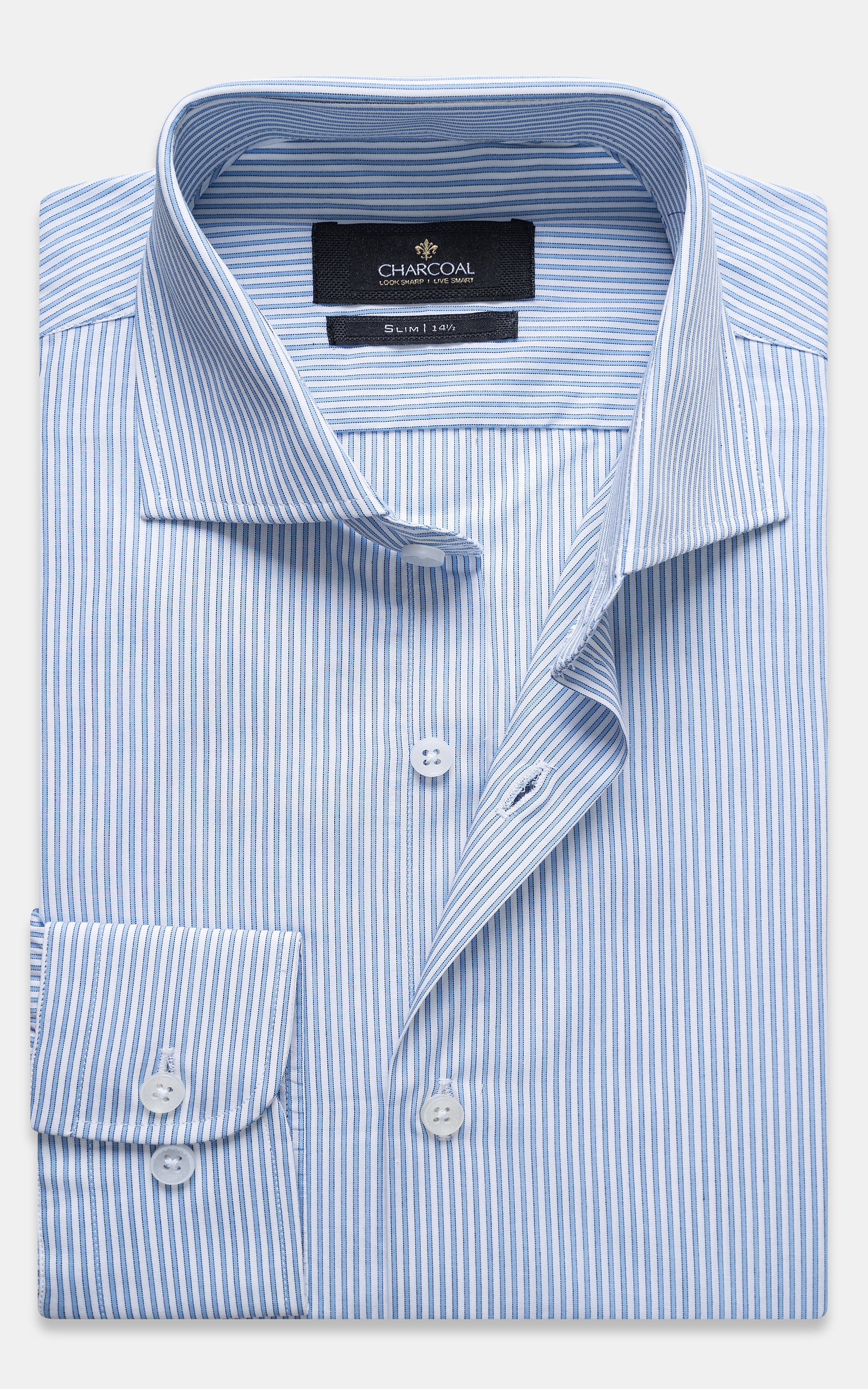 DRESS SHIRT WHITE BLUE