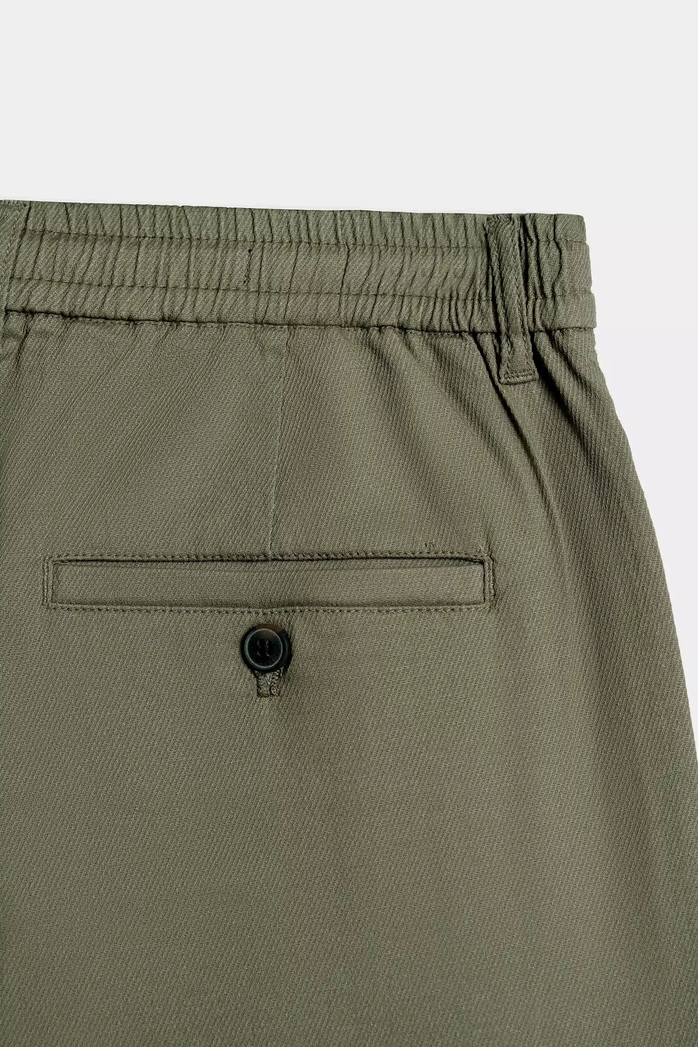 STRAIGHT FIT CASUAL TROUSER OLIVE