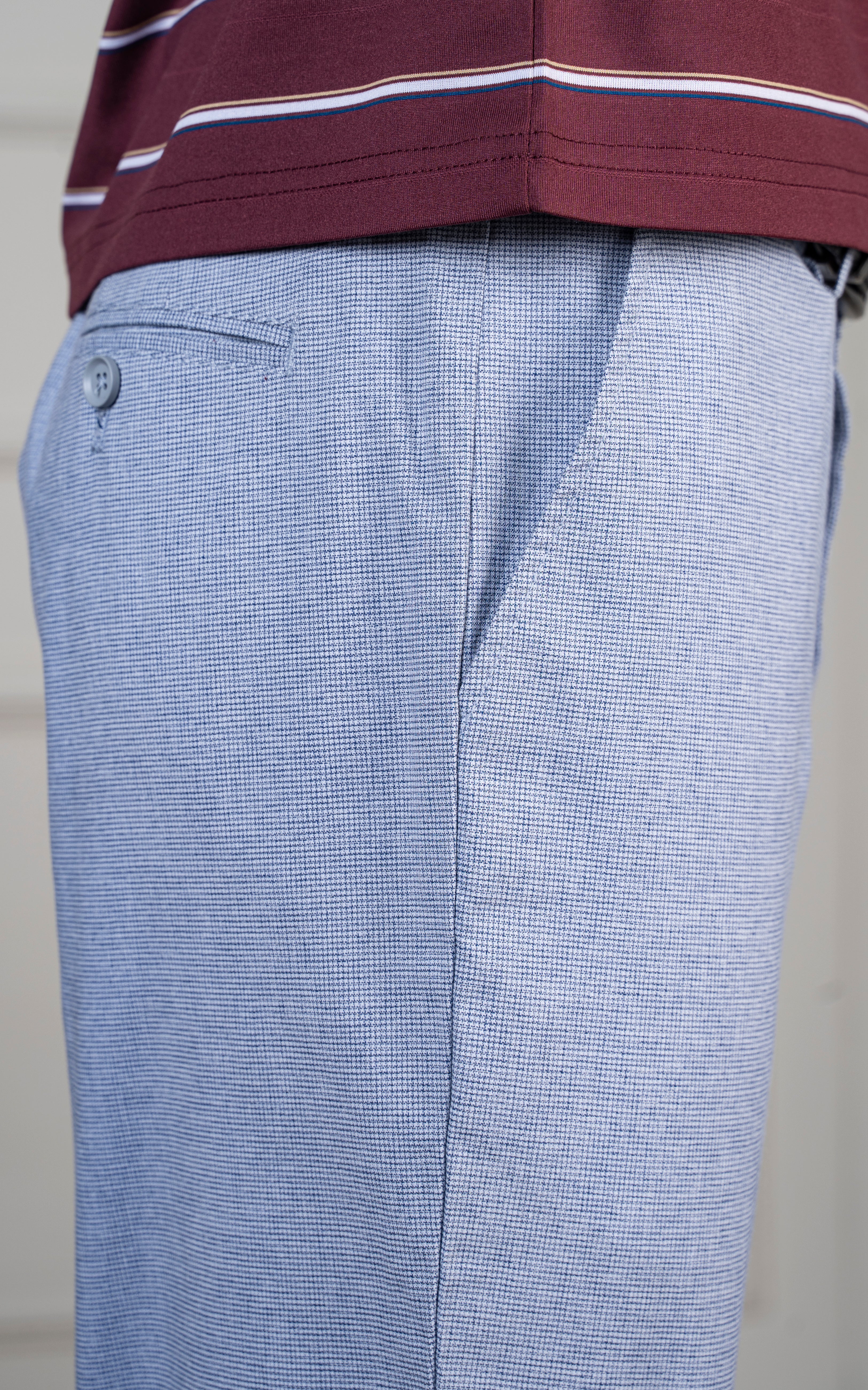 HOUNDSTOOTH SMART FIT PANT BLUE
