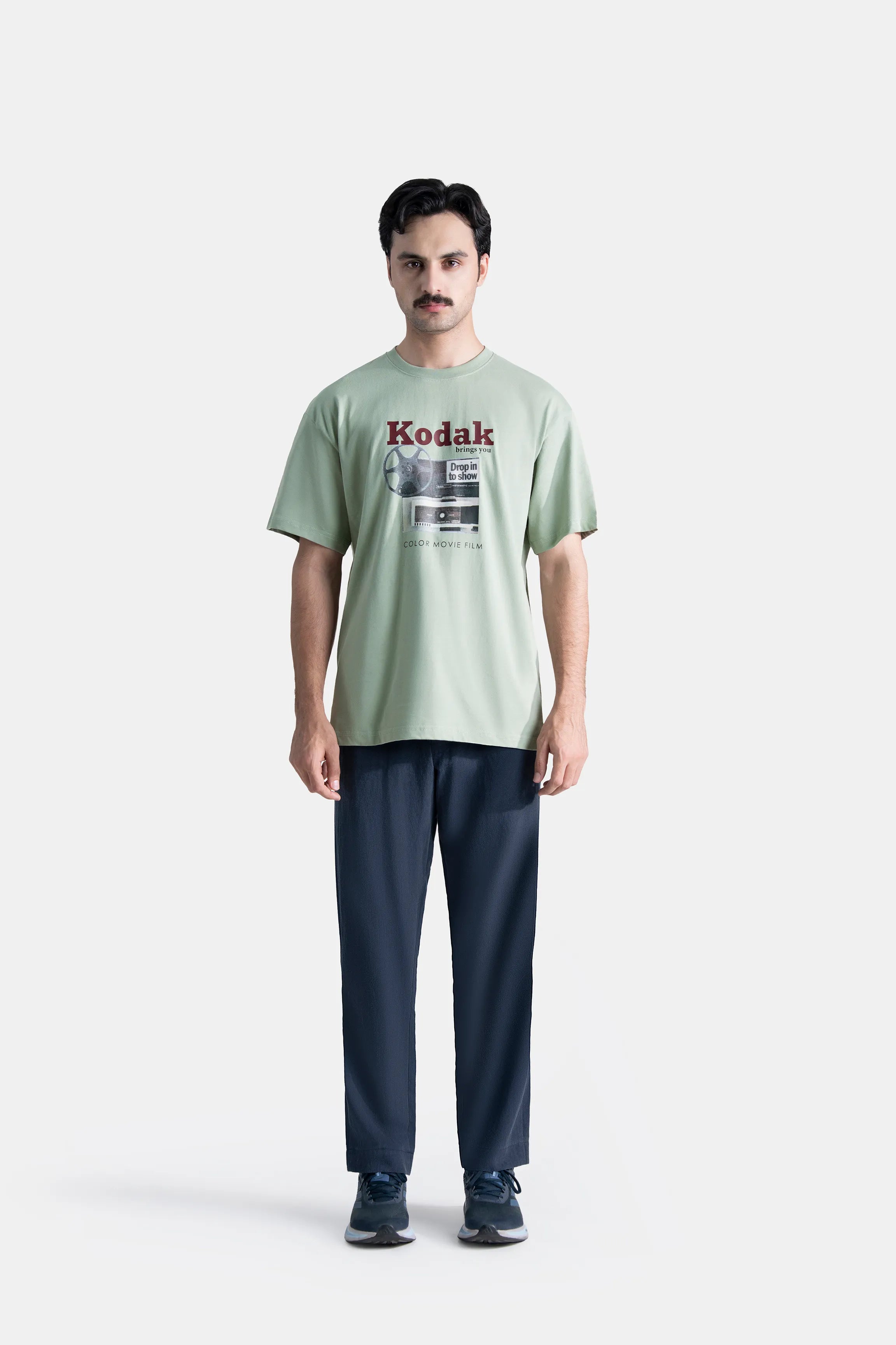 CREW NECK GRAPHIC T SHIRT LIGHT GREEN
