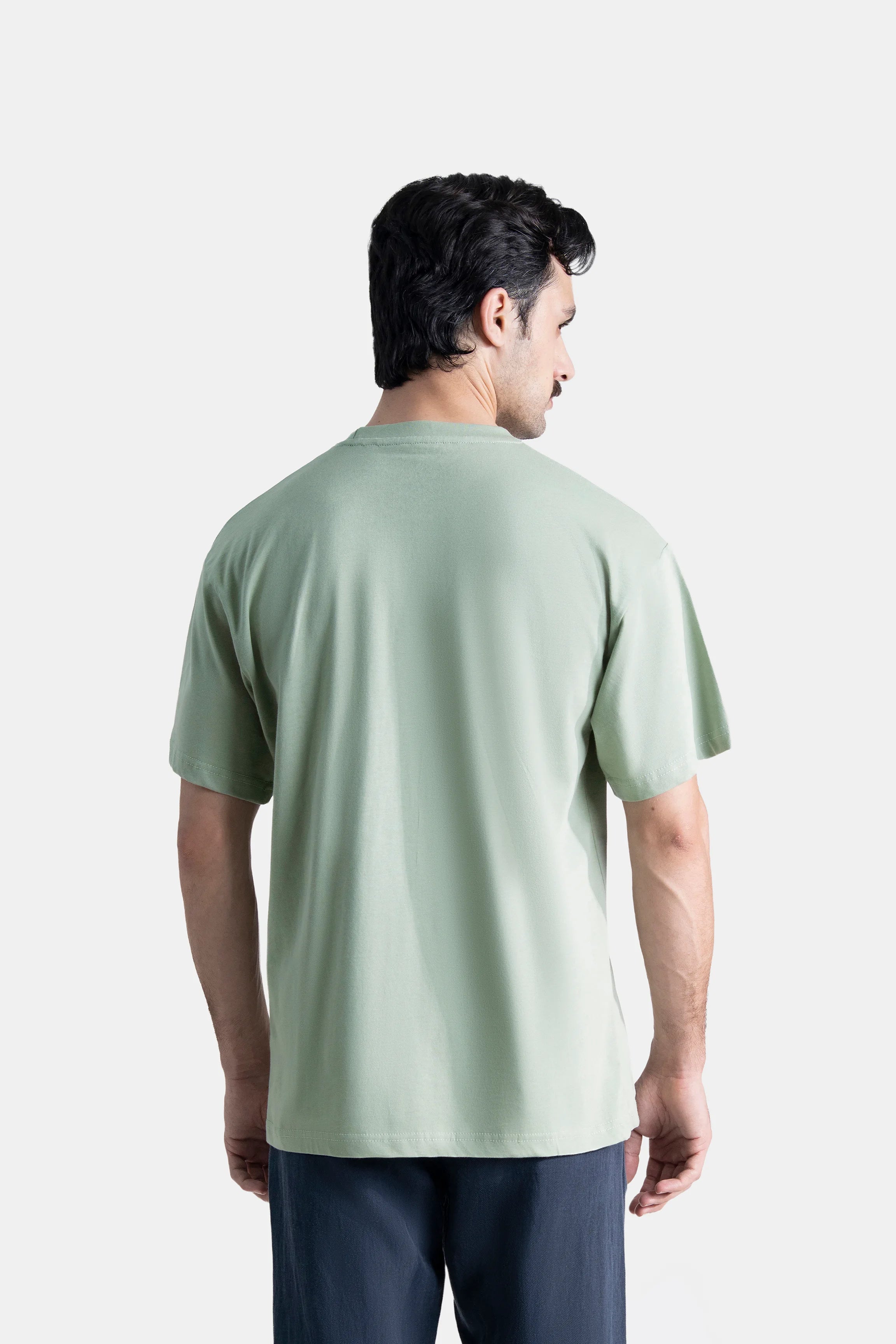 CREW NECK GRAPHIC T SHIRT LIGHT GREEN