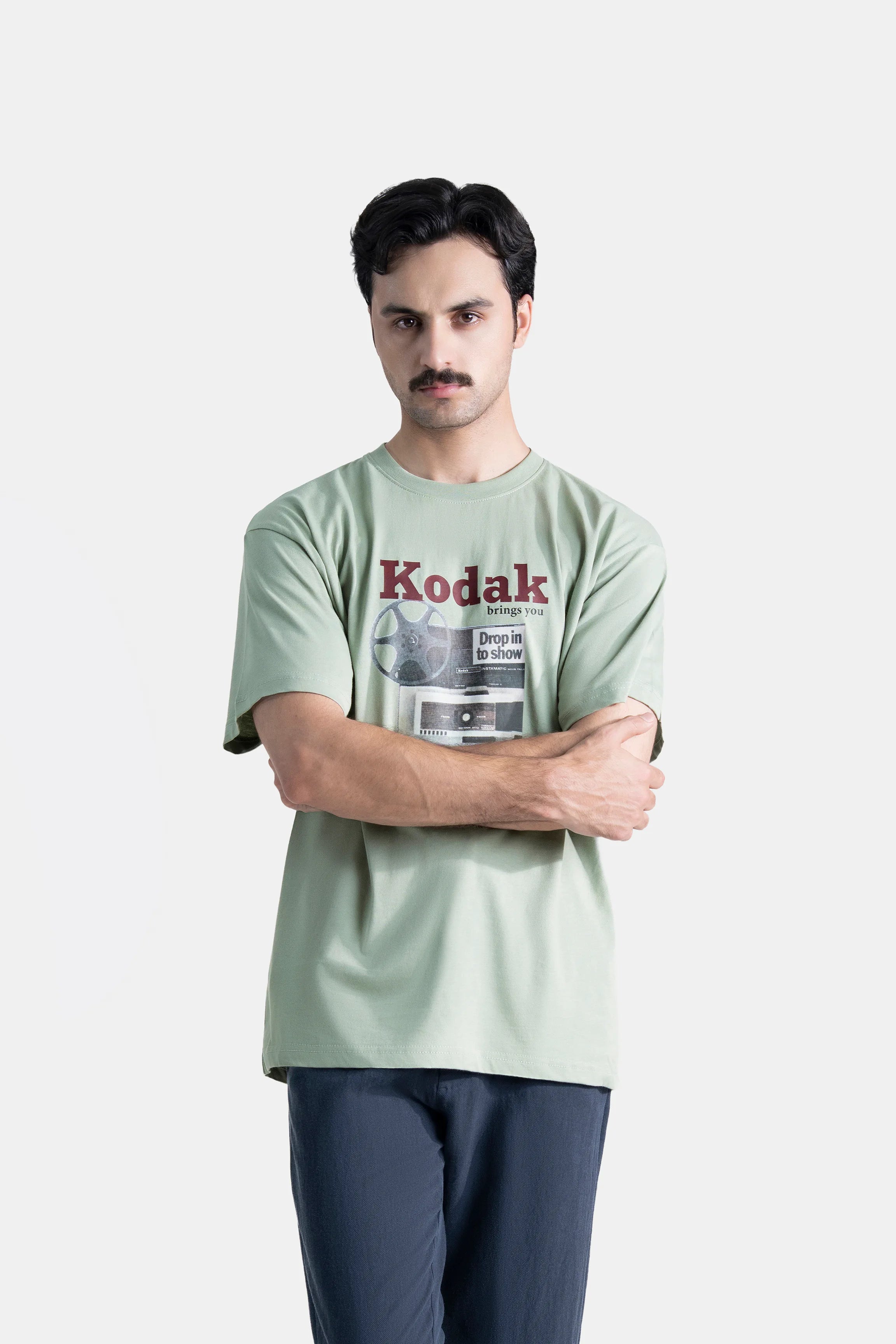 CREW NECK GRAPHIC T SHIRT LIGHT GREEN