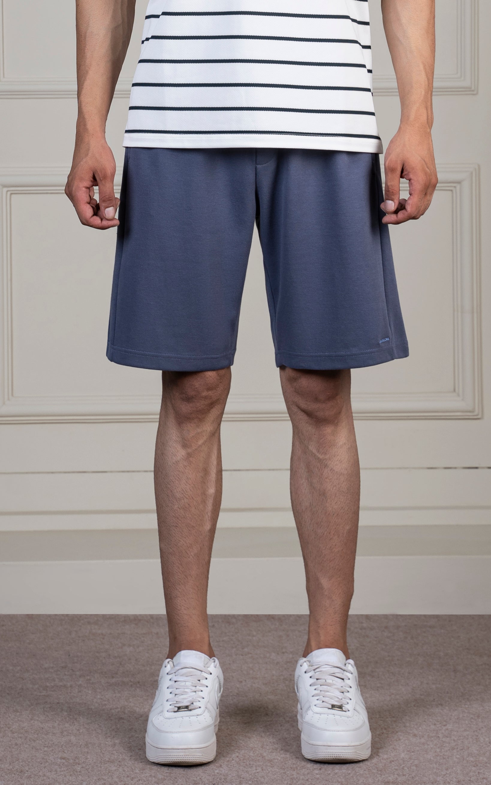 REGULAR FIT INTERLOCK SHORT INDIGO