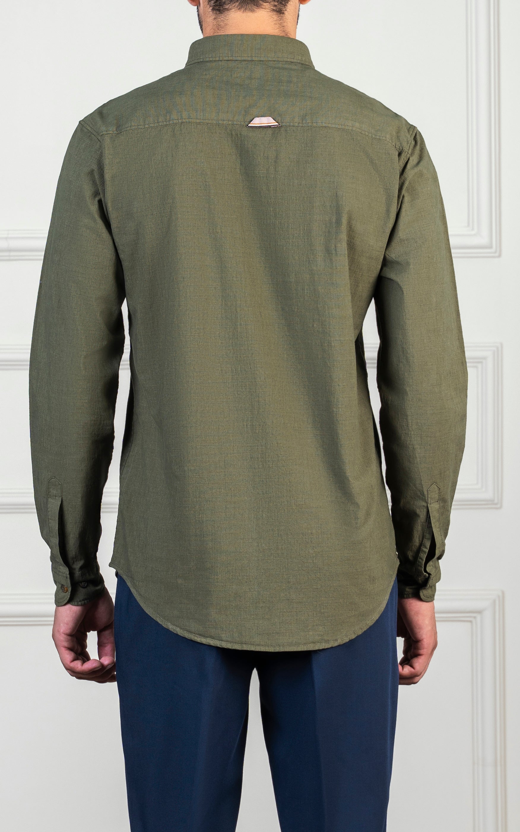 CASUAL GARMENT DYED SMART FIT SHIRT GREEN