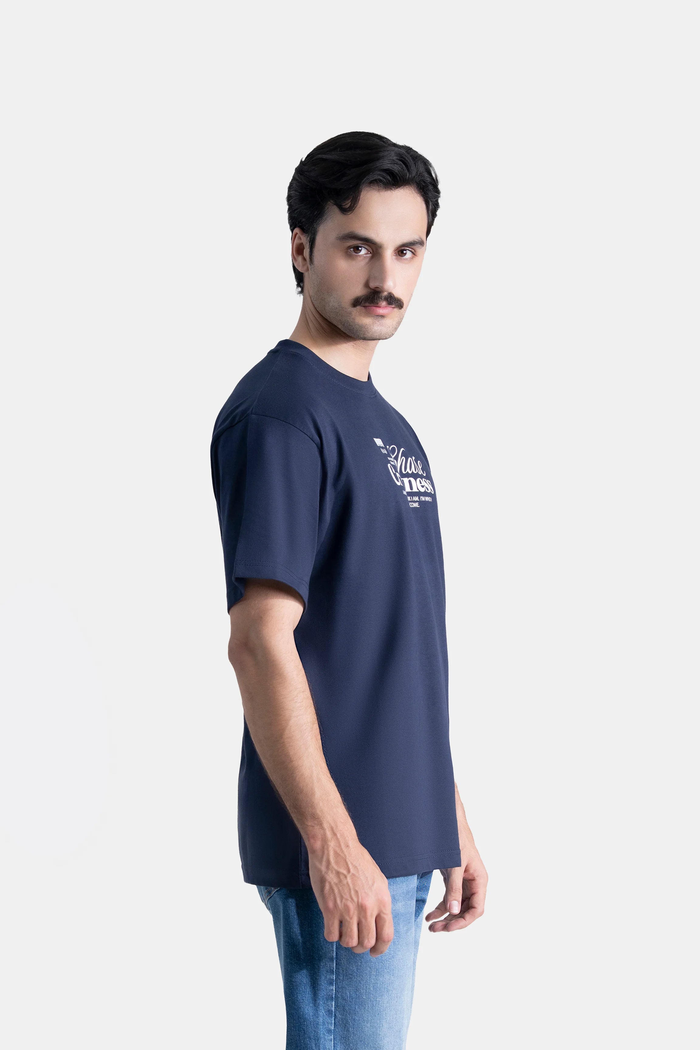 CREW NECK GRAPHIC T SHIRT NAVY