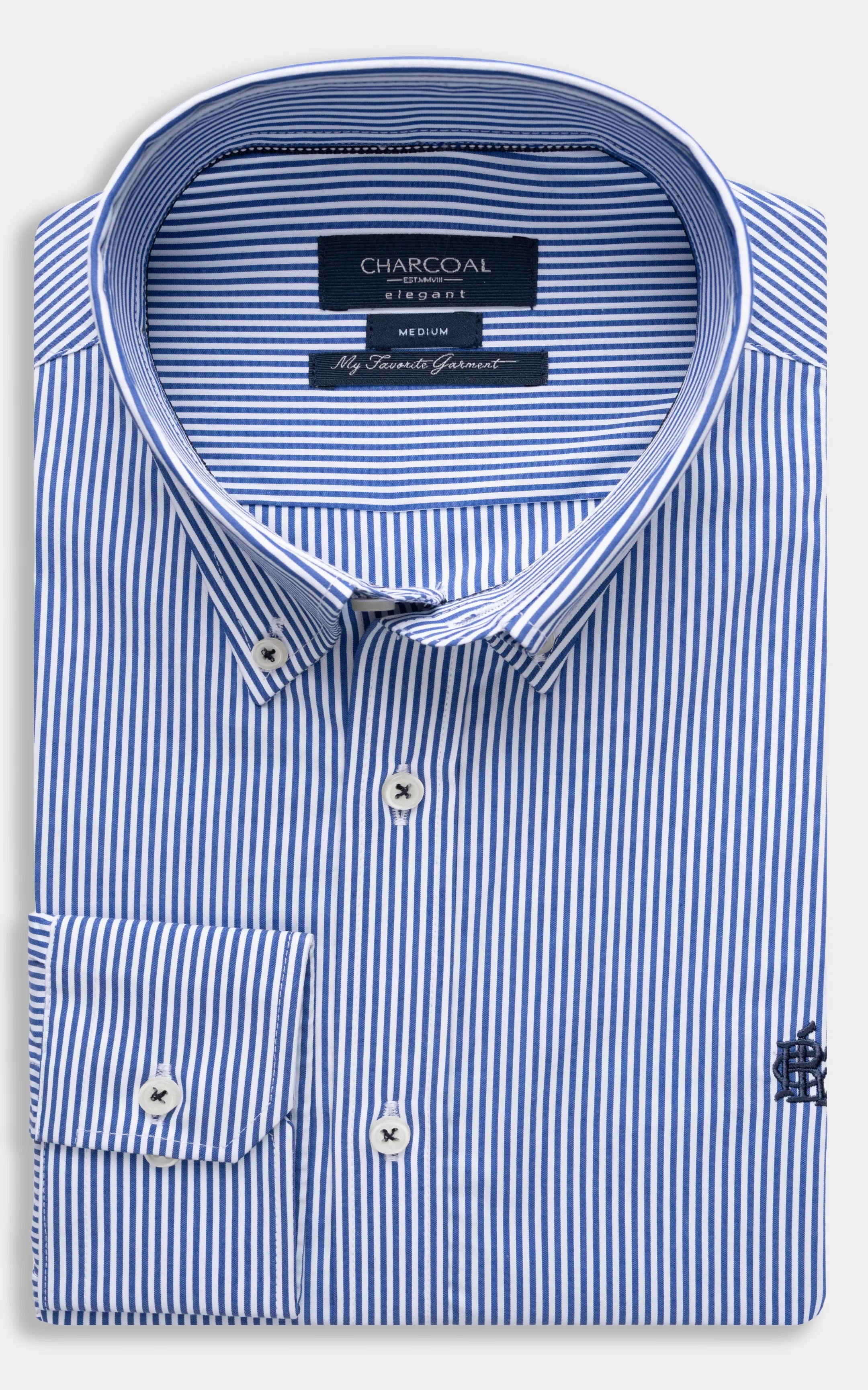 SMART FIT STRIPED SHIRT NAVY WHITE