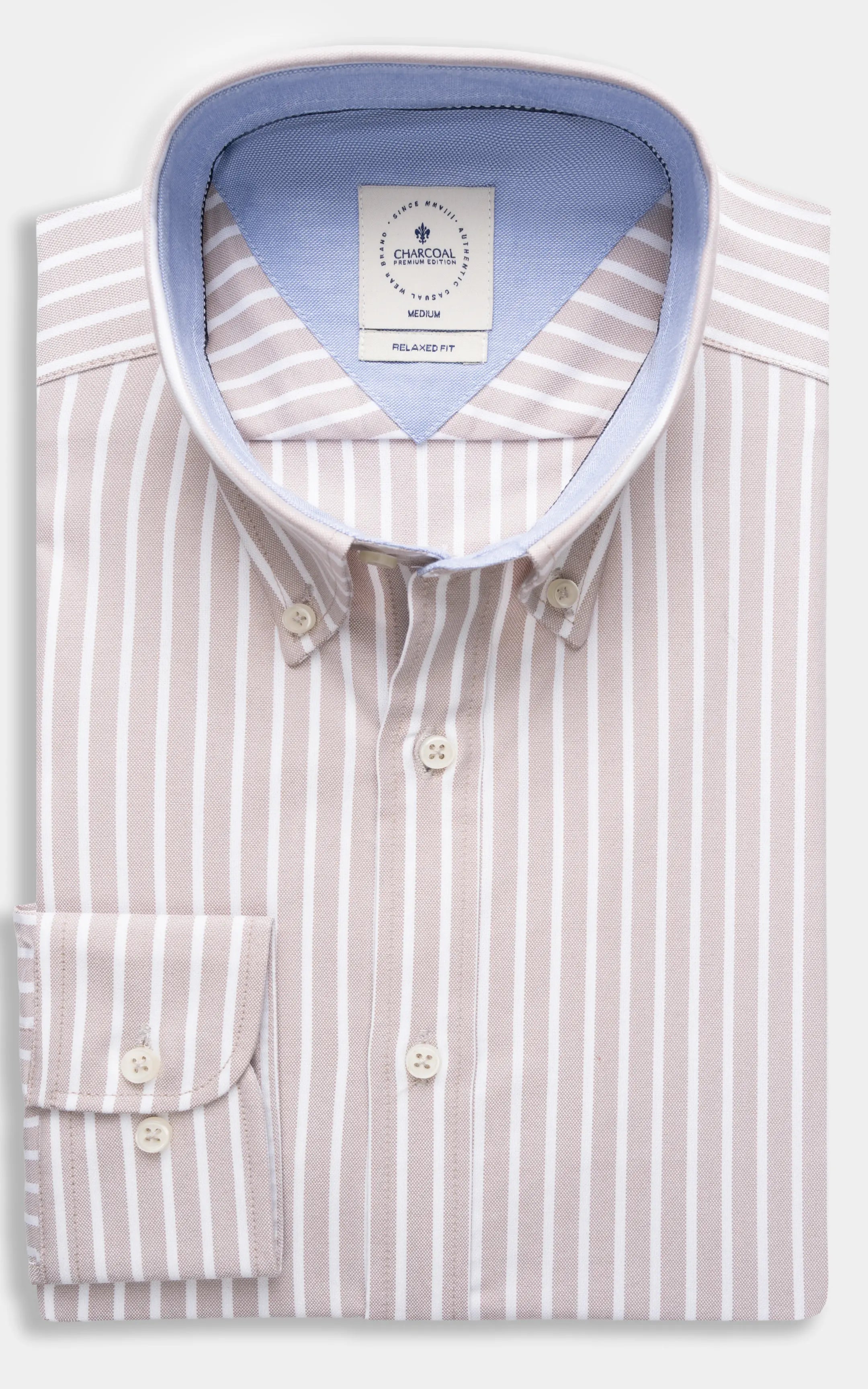 SMART SHIRT BUTTON DOWN COLLAR KHAKI