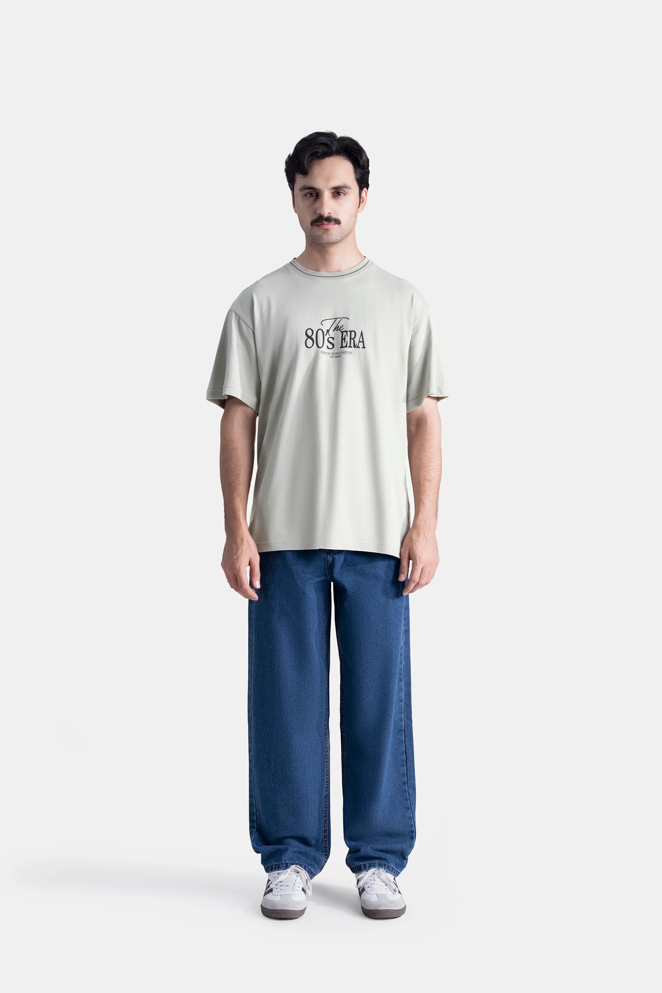 CREW NECK GRAPHIC T SHIRT BEIGE