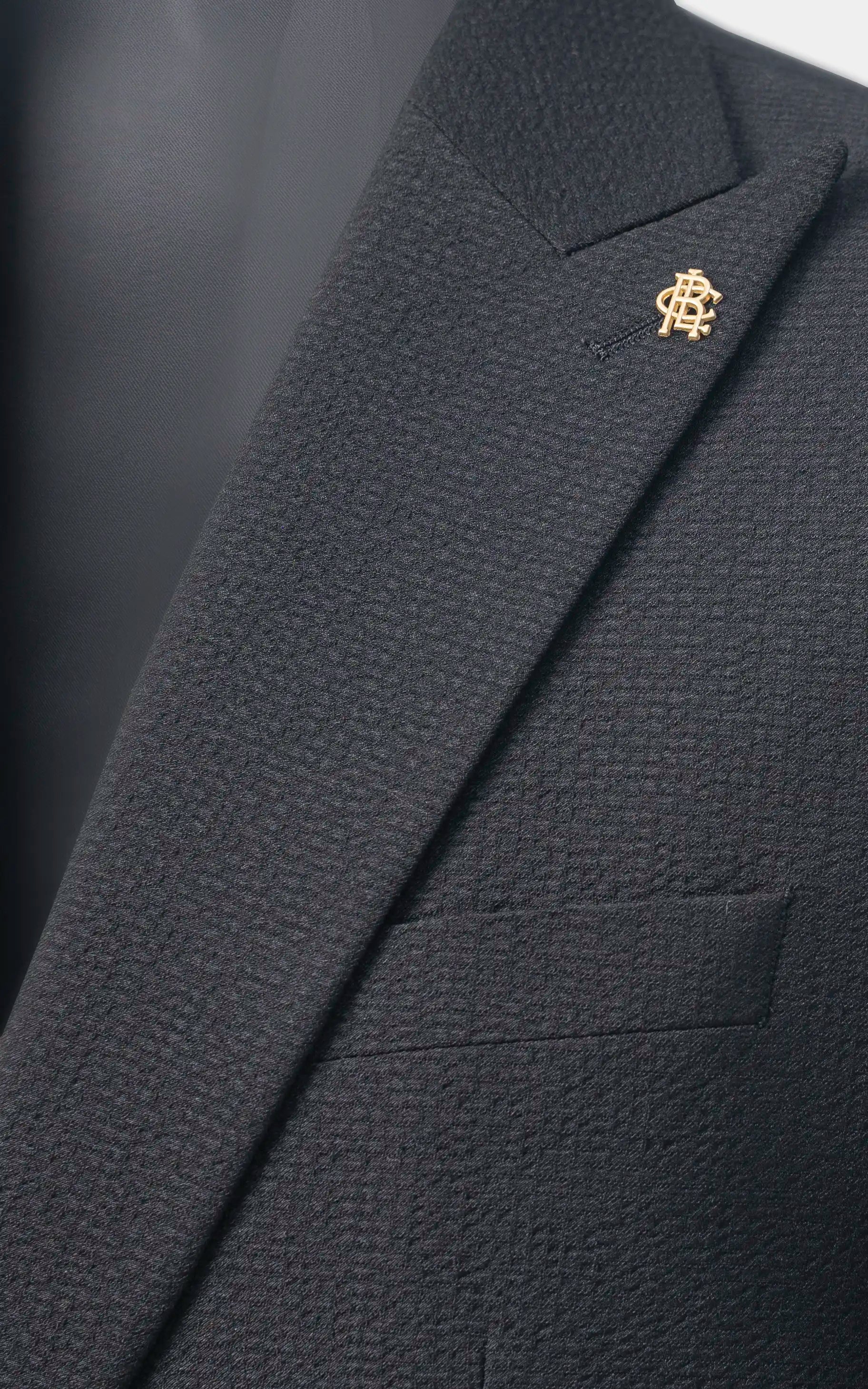 Men’s Seersucker Textured Blazer Black