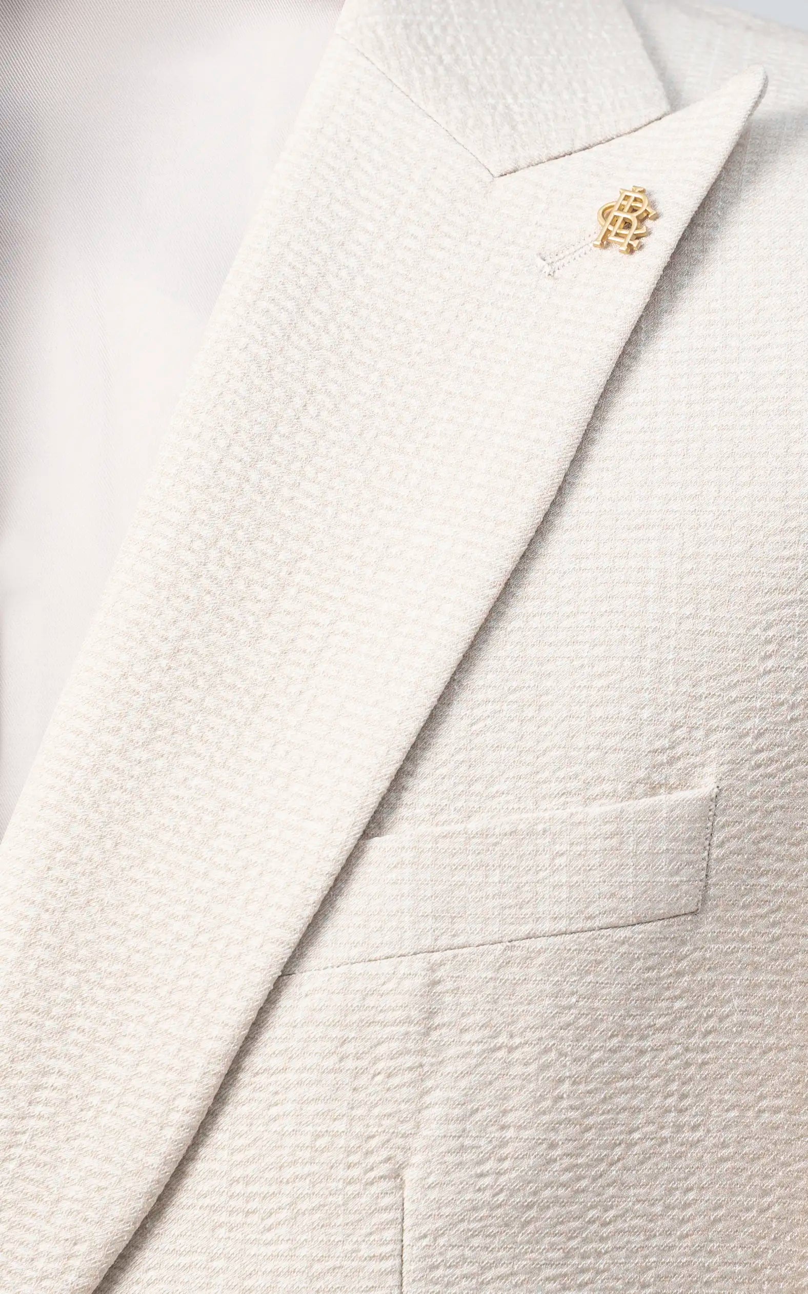 Men’s Seersucker Textured Blazer Beige