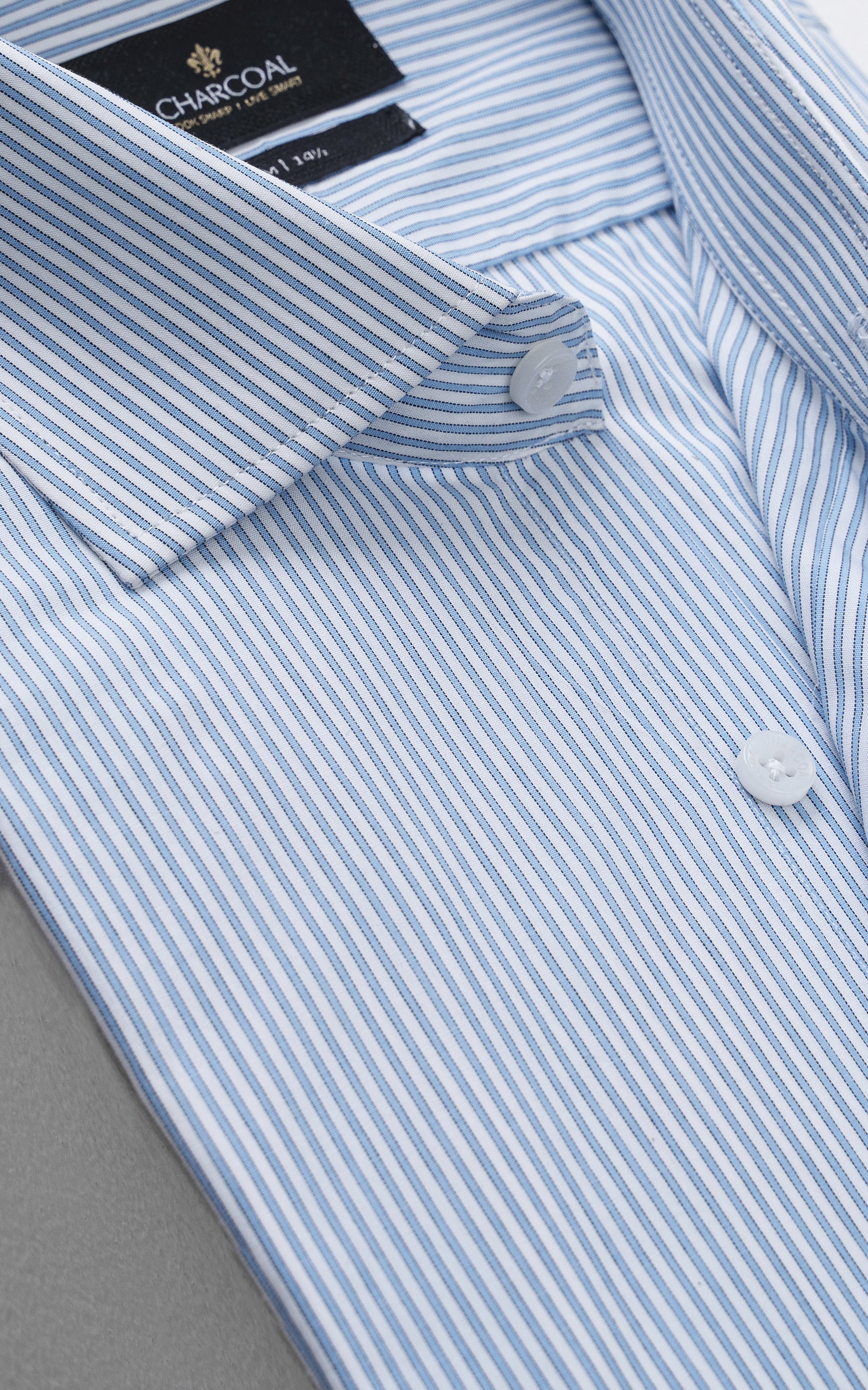DRESS SHIRT WHITE BLUE