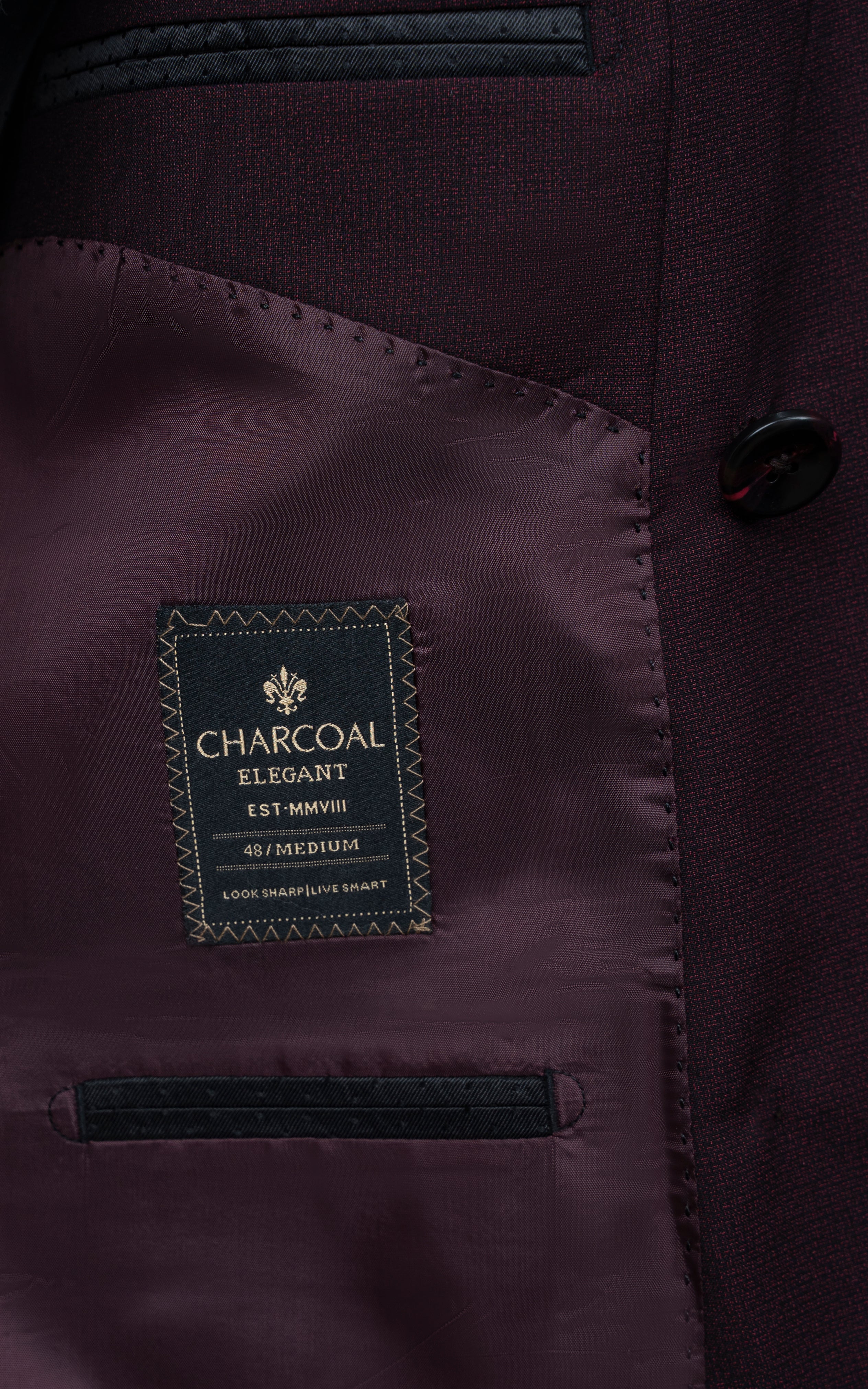 CASUAL COAT DOUBLE BREASTED MAROON