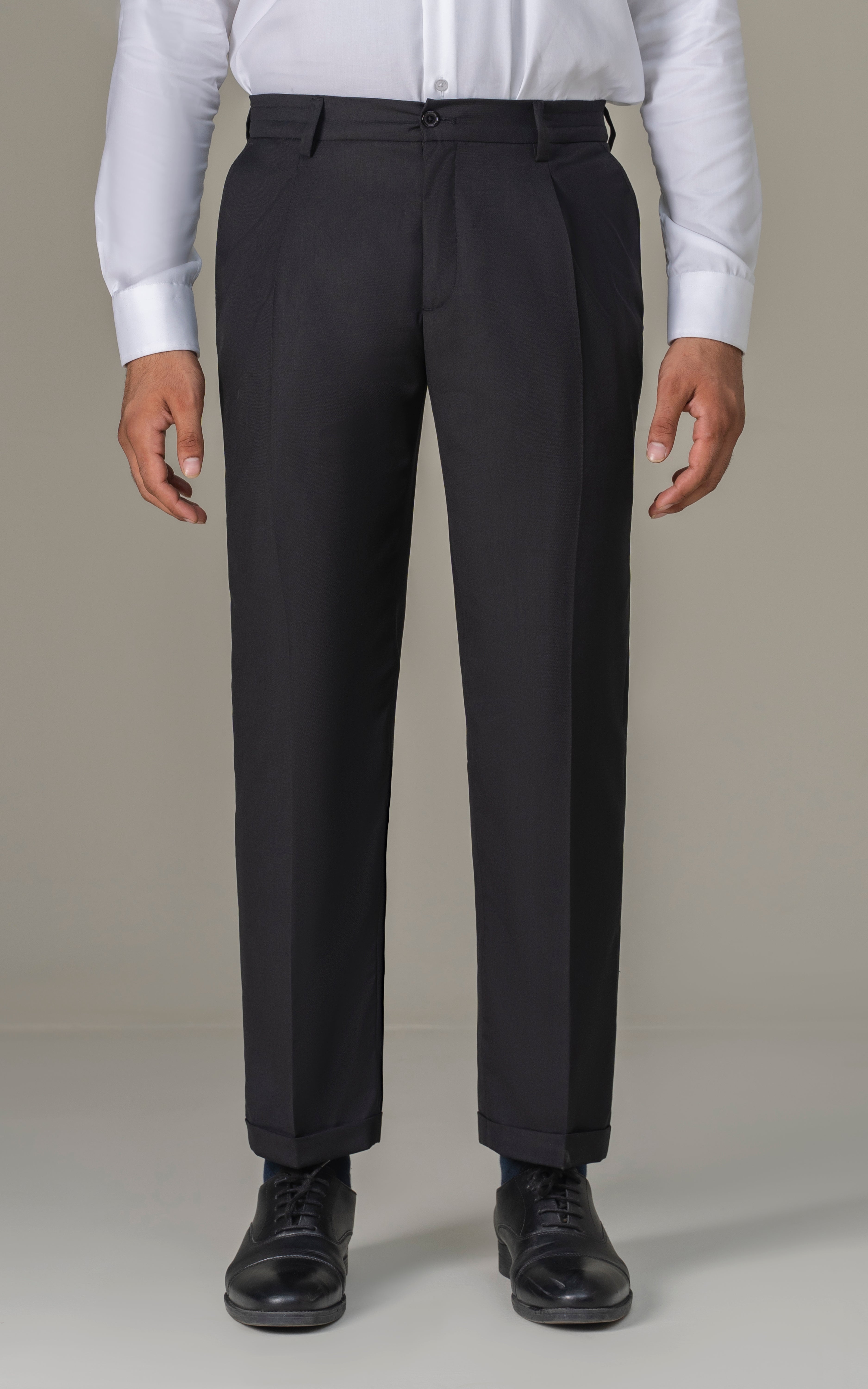 Elasticated pleated pant Black