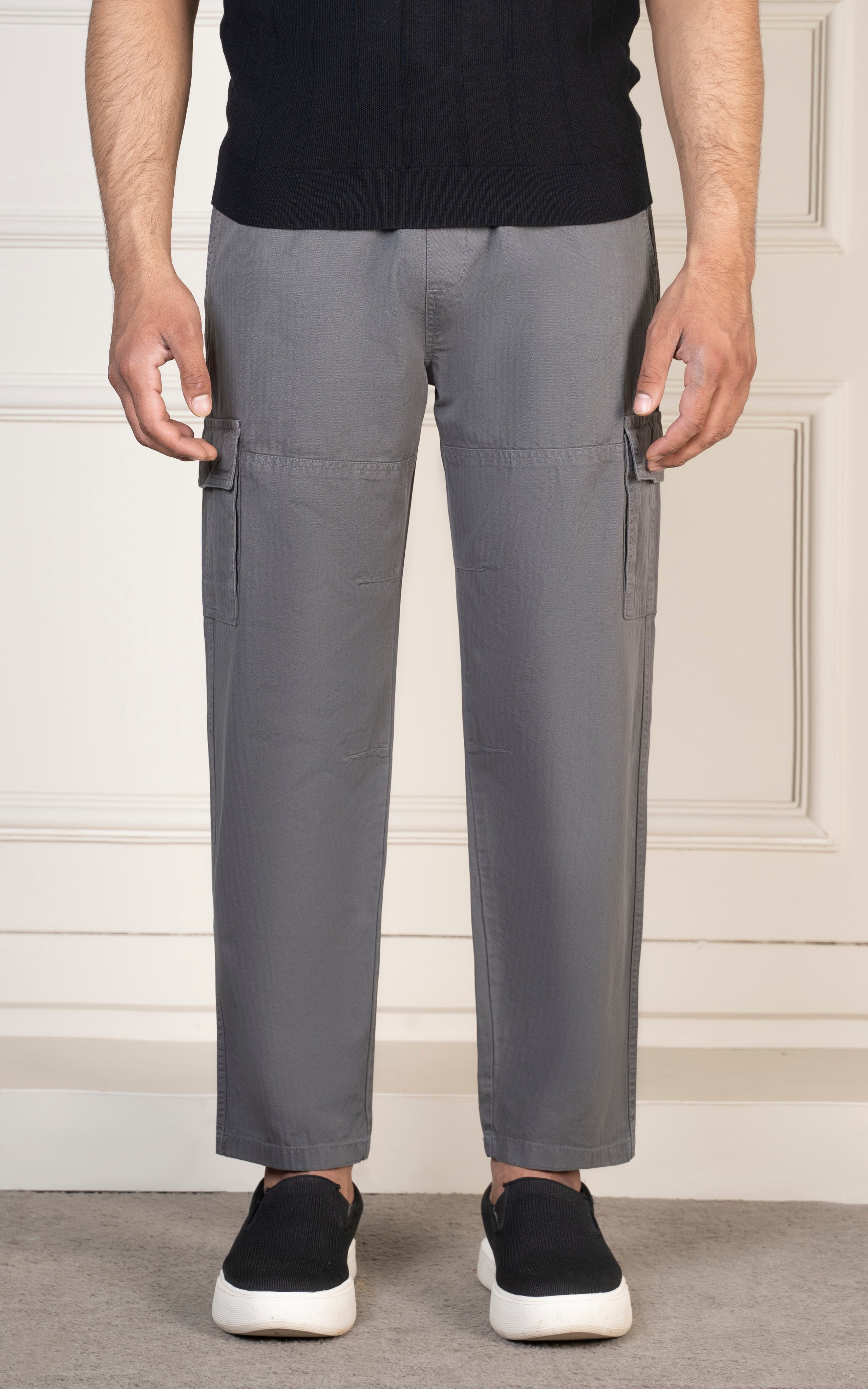STRAIGHT FIT CARGO TROUSER GREY