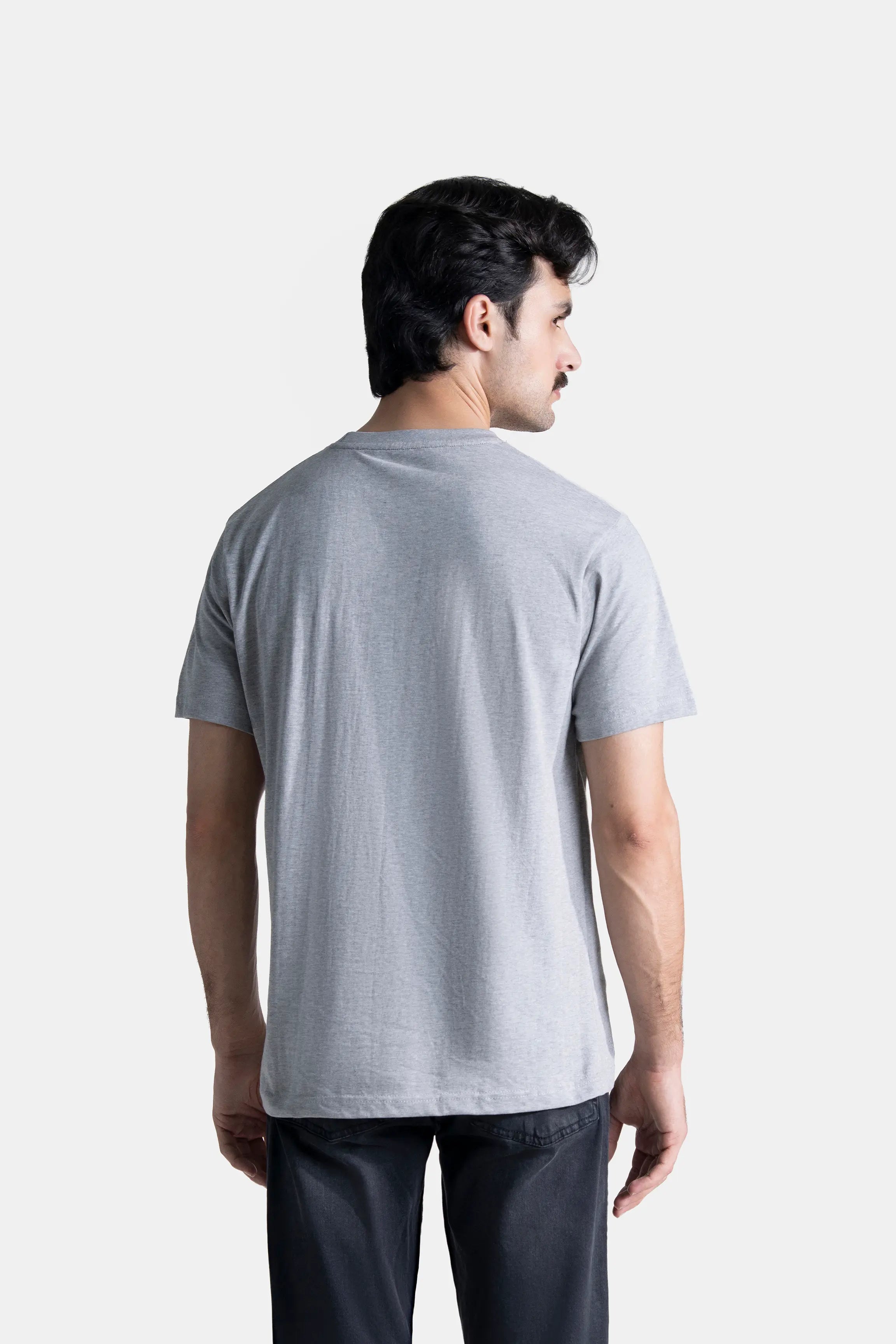SHORT SLEEEVE GRAPHIC T SHIRT HEATHER GREY