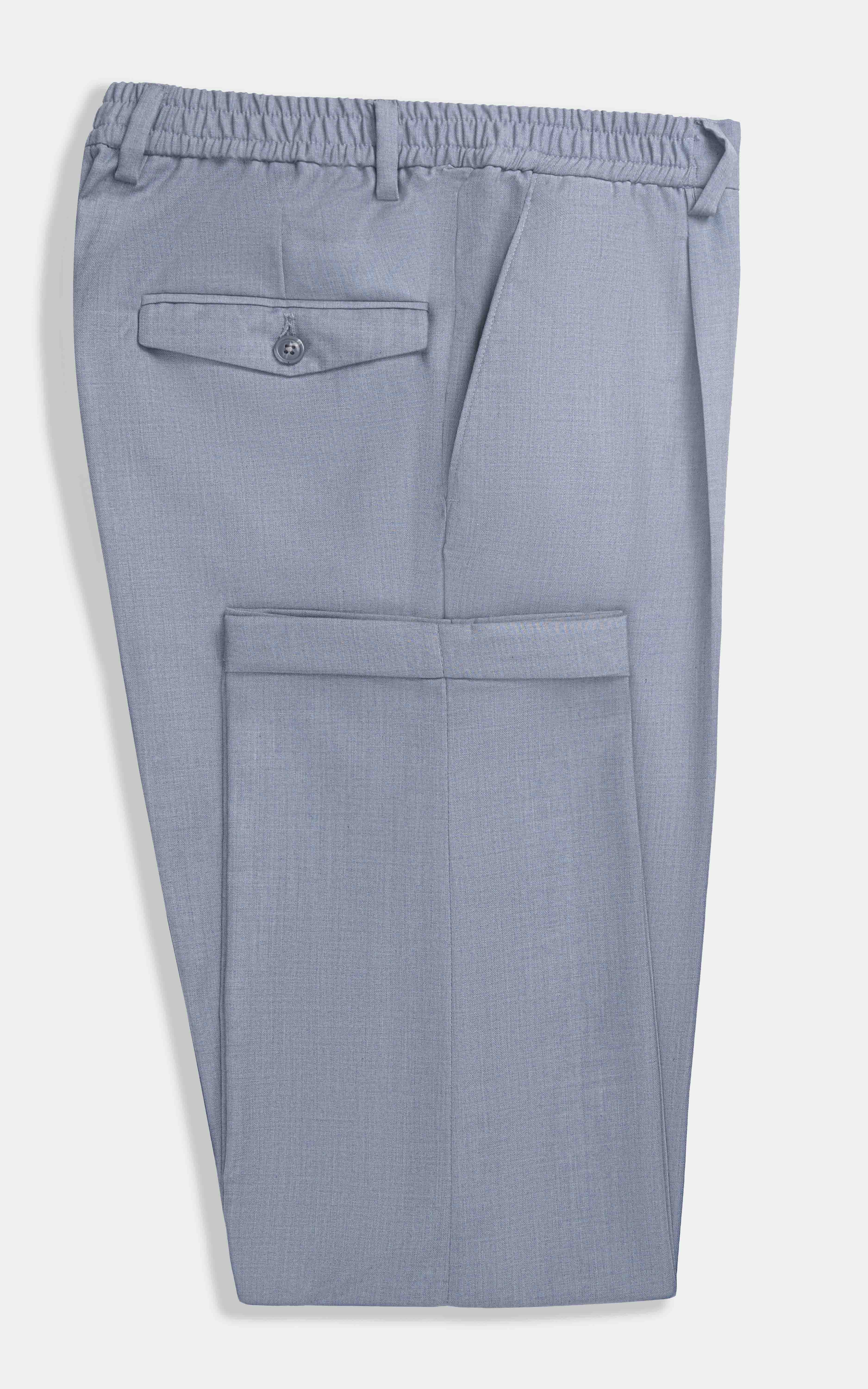 Elasticated pleated pant Light Grey
