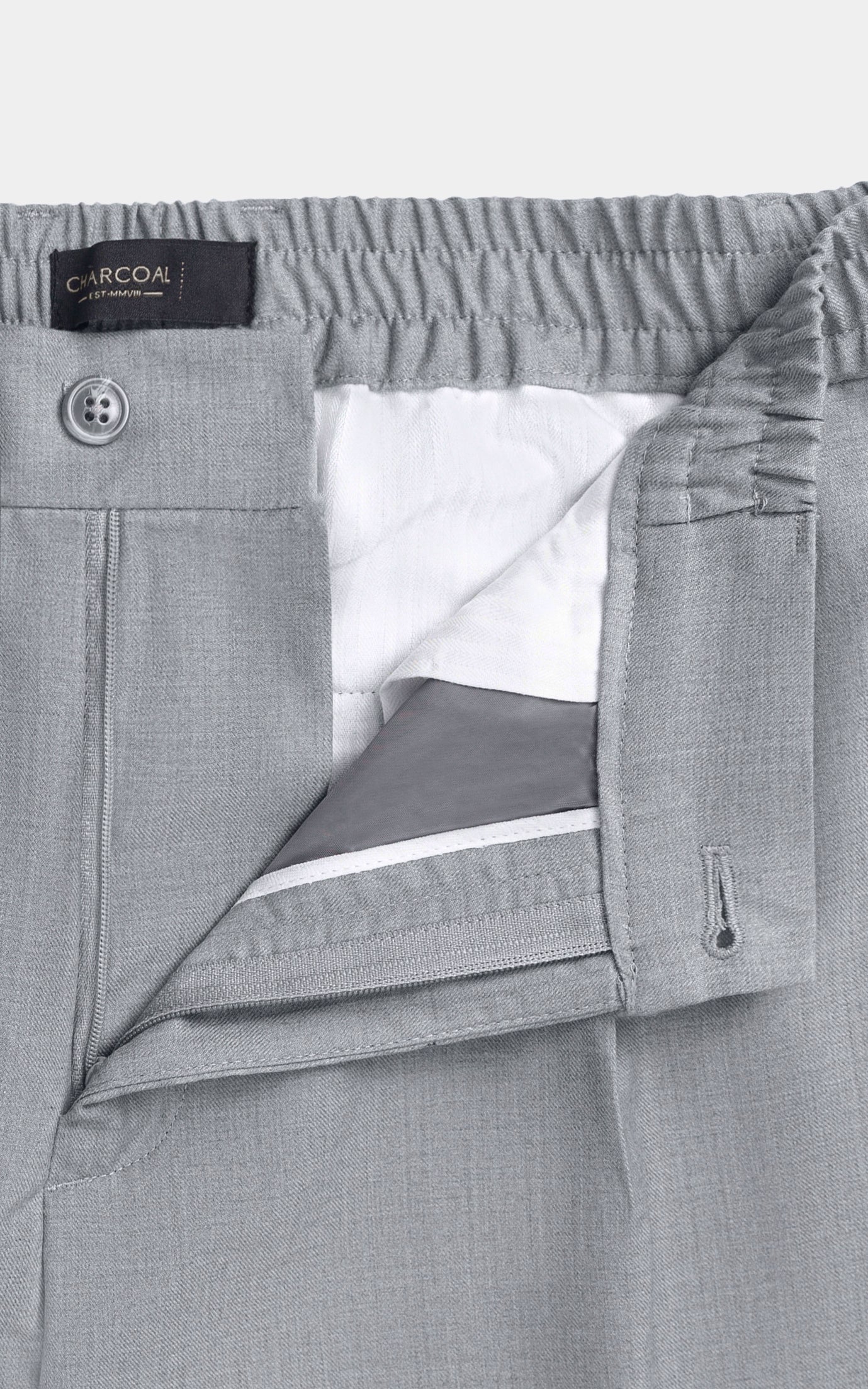 Elasticated pleated pant Grey