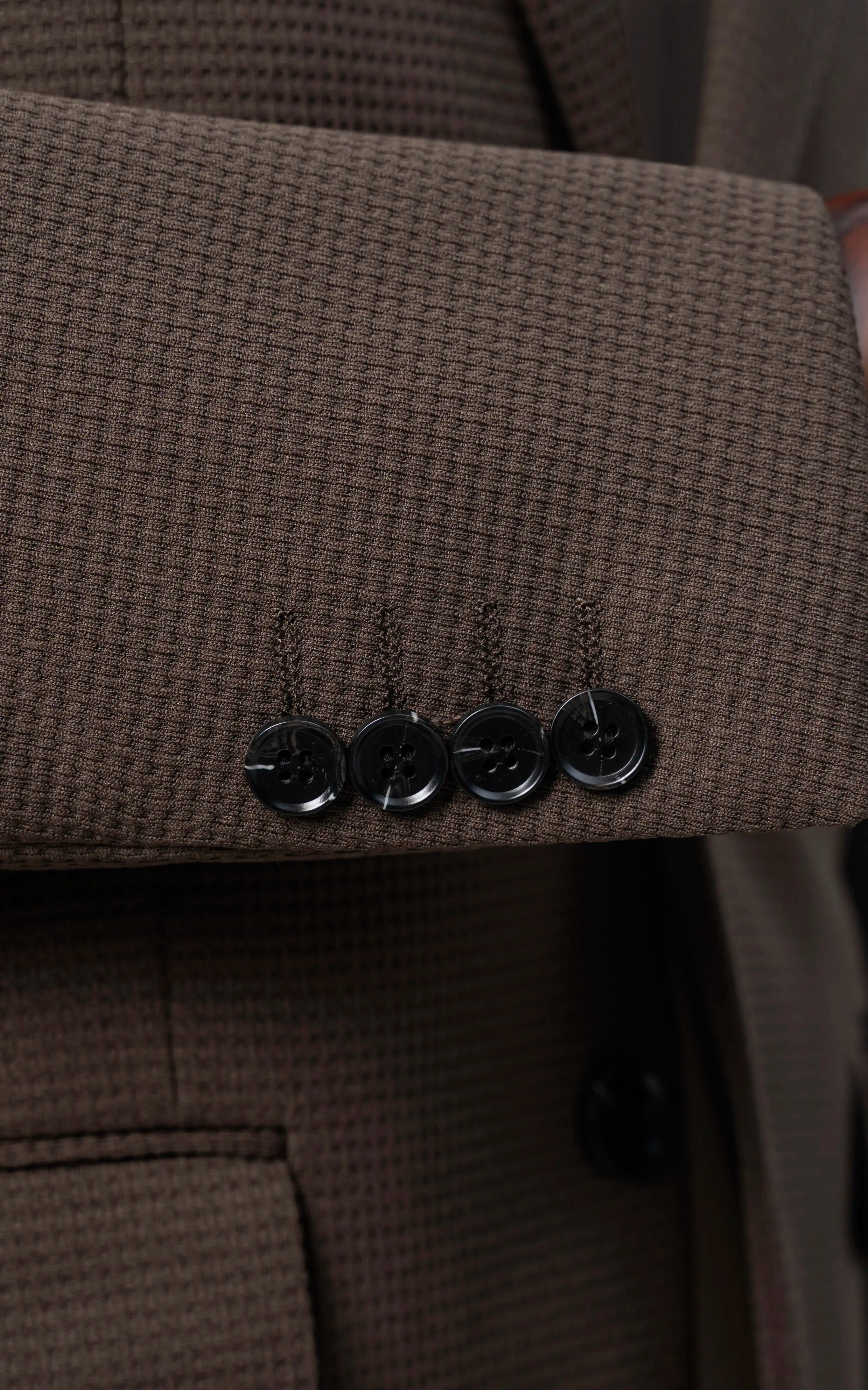 Men’s Self Textured Blazer Drak Brown