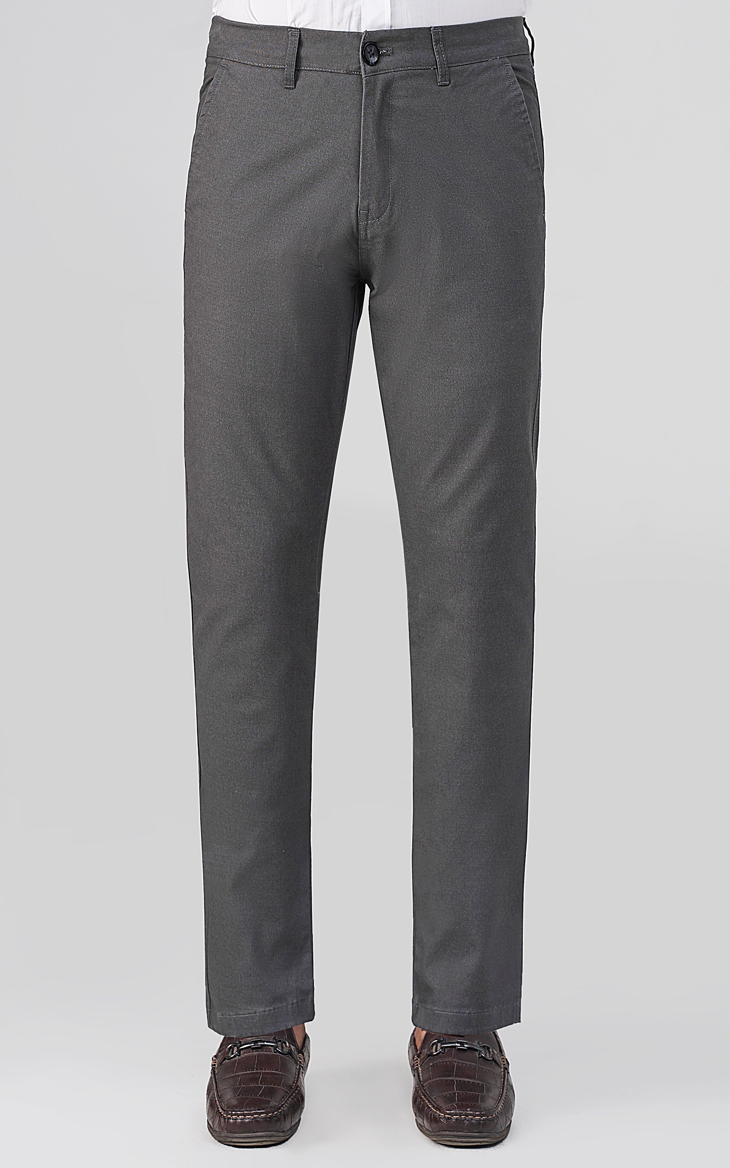 COLORED DENIM SMART FIT CASUAL PANT GREY